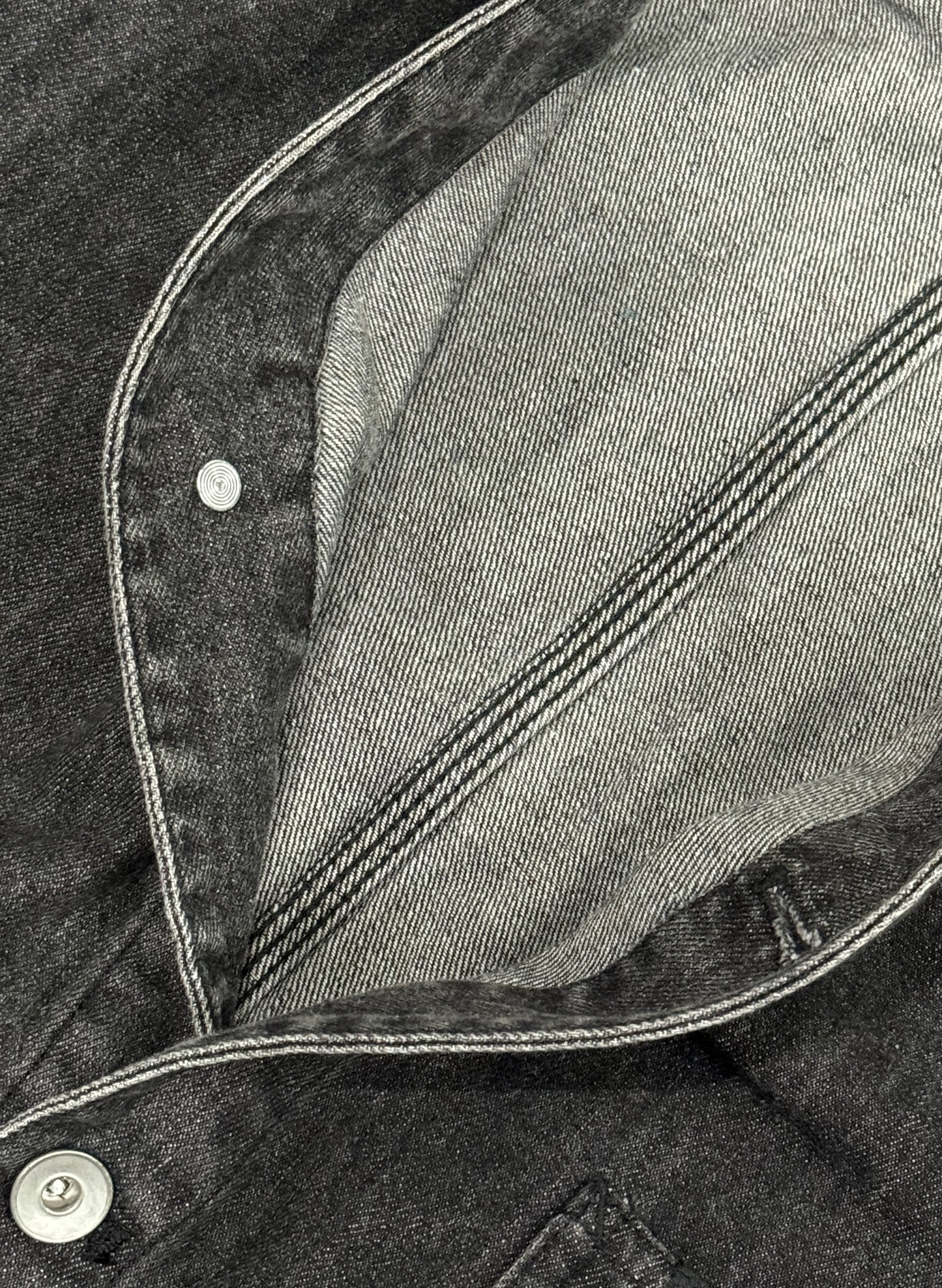 WOODBLOCK DENIM ENGINEER JACKET BLACK (WB-24AW-002)