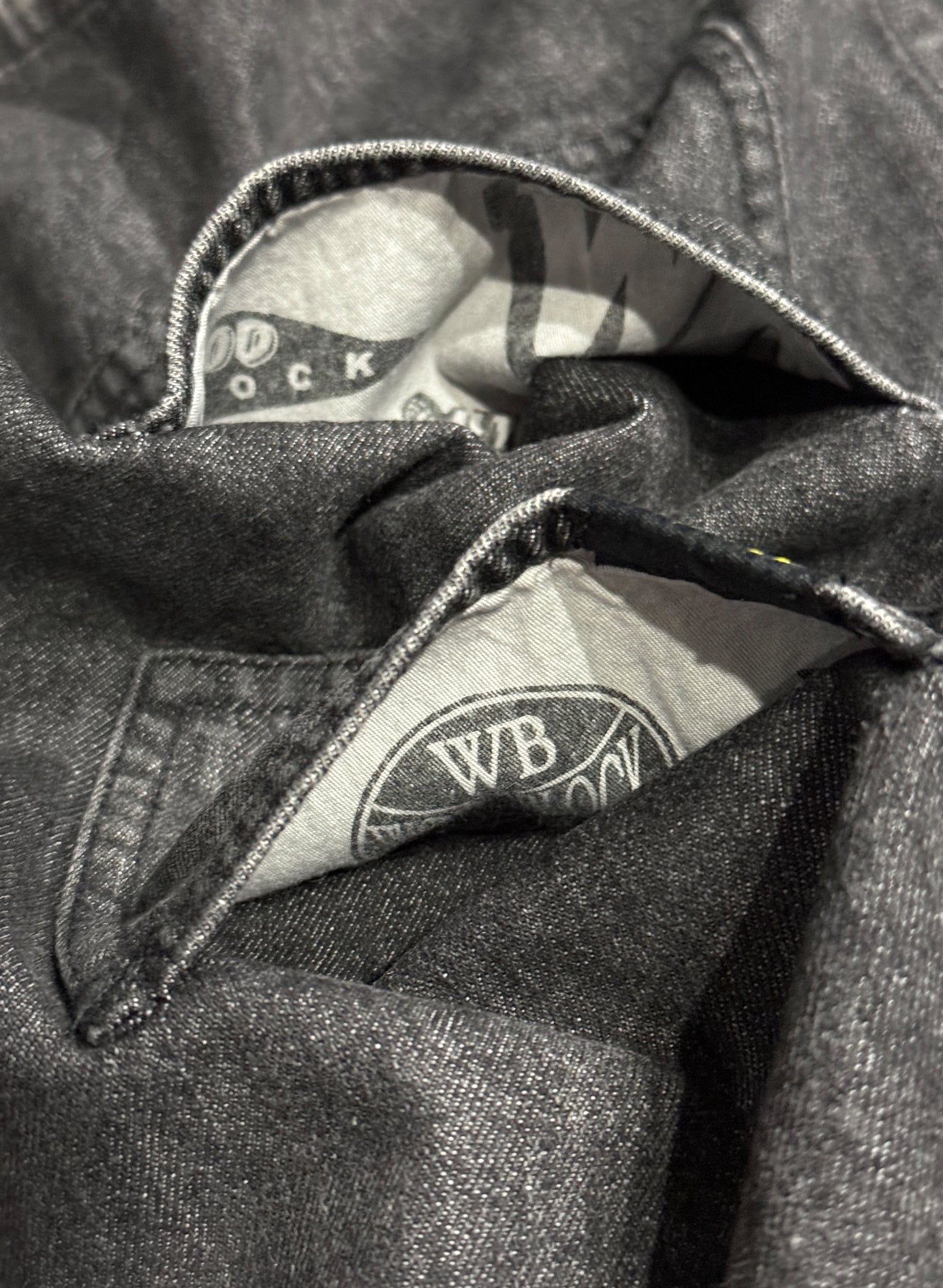 WOODBLOCK DENIM ENGINEER JACKET BLACK (WB-24AW-002)