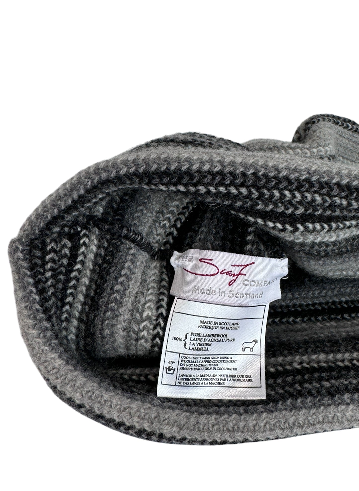 (SUP-255) THE SCARF COMPANY MULTI BORDER STRIPE BEANIE - BLACK