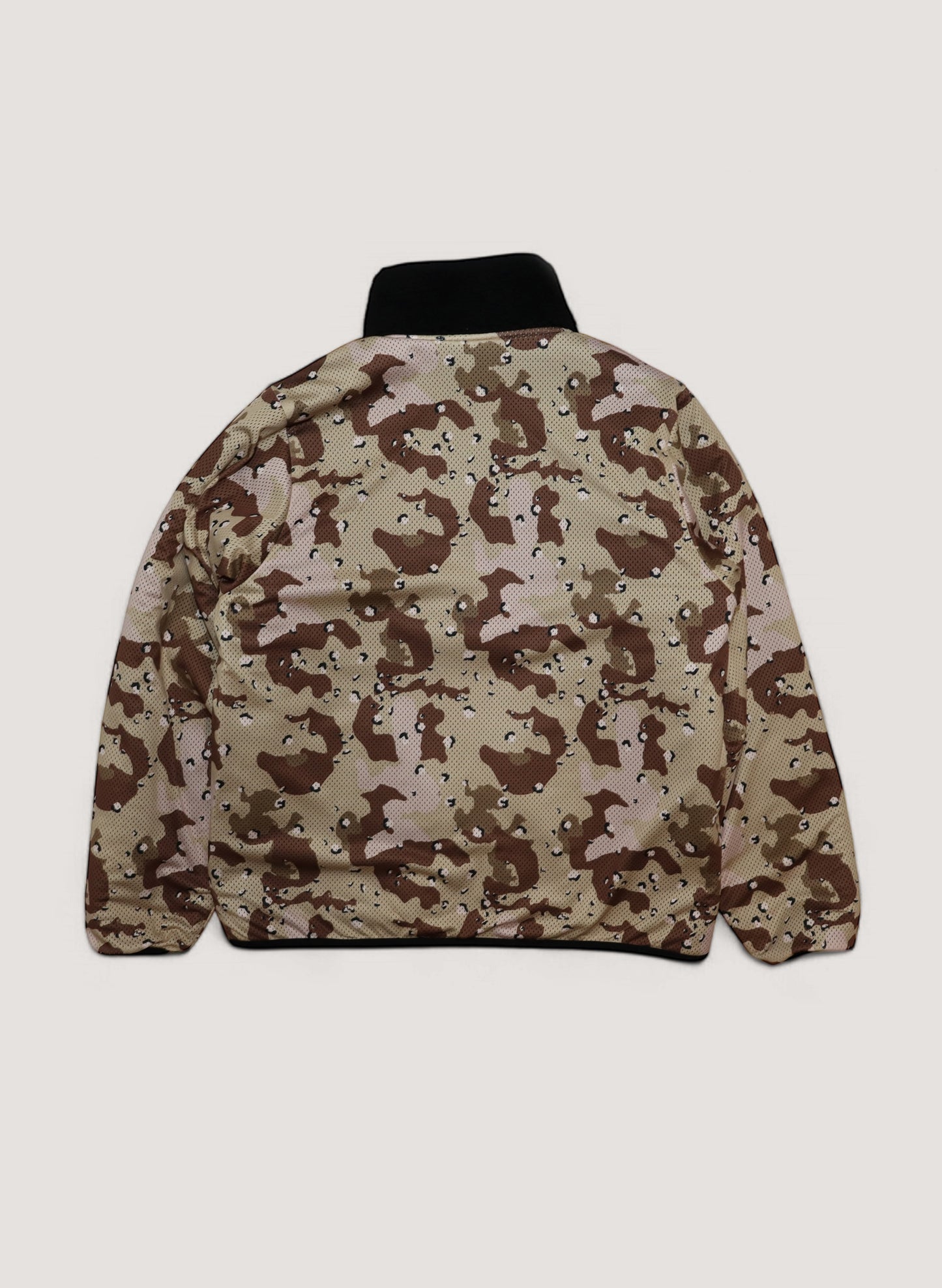 WOODBLOCK SCRIPT LOGO FELT PATCHED FLEECE JACKET BLACK (WB-24AW-016)