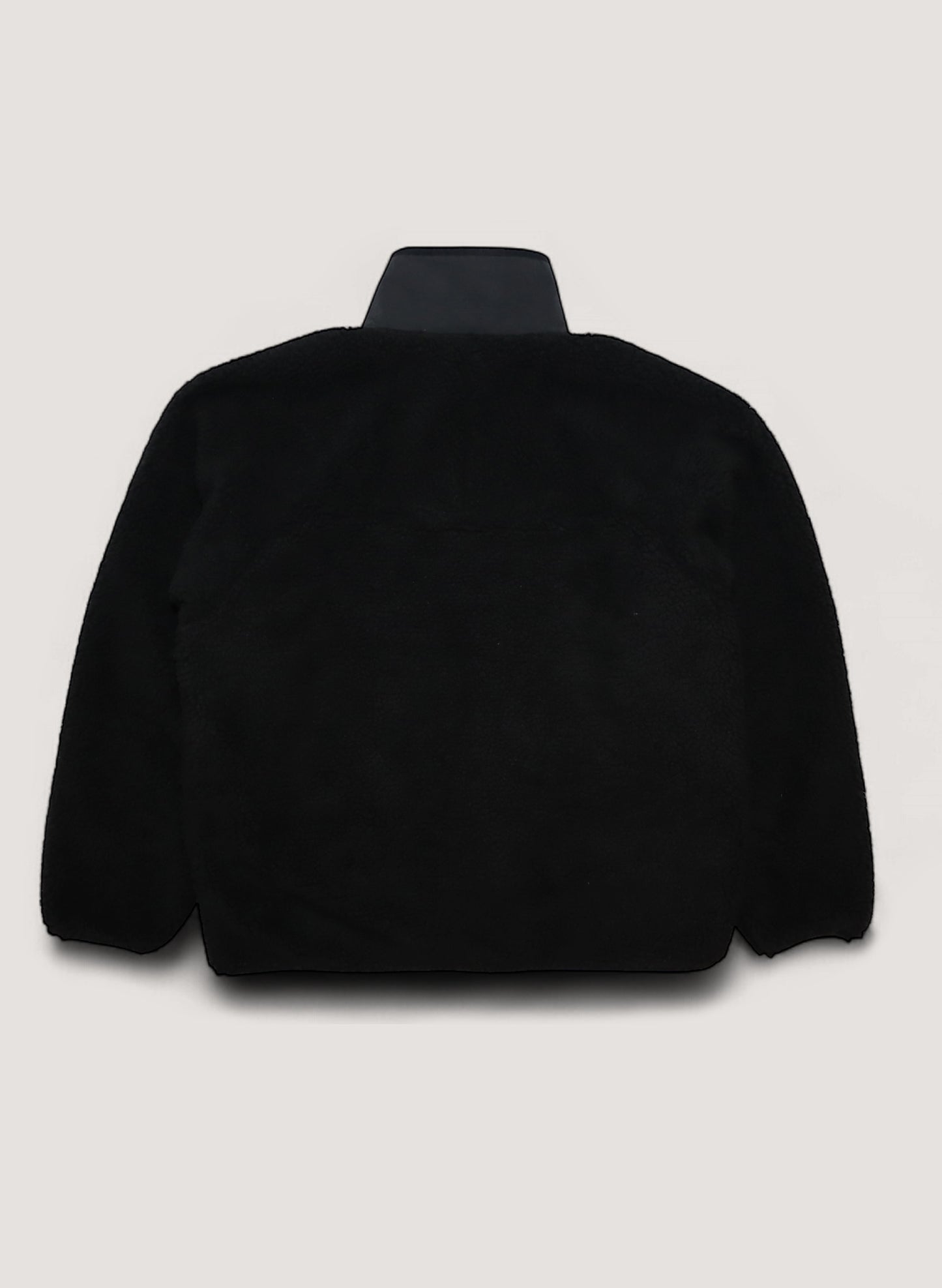 WOODBLOCK SCRIPT LOGO FELT PATCHED FLEECE JACKET BLACK (WB-24AW-016)