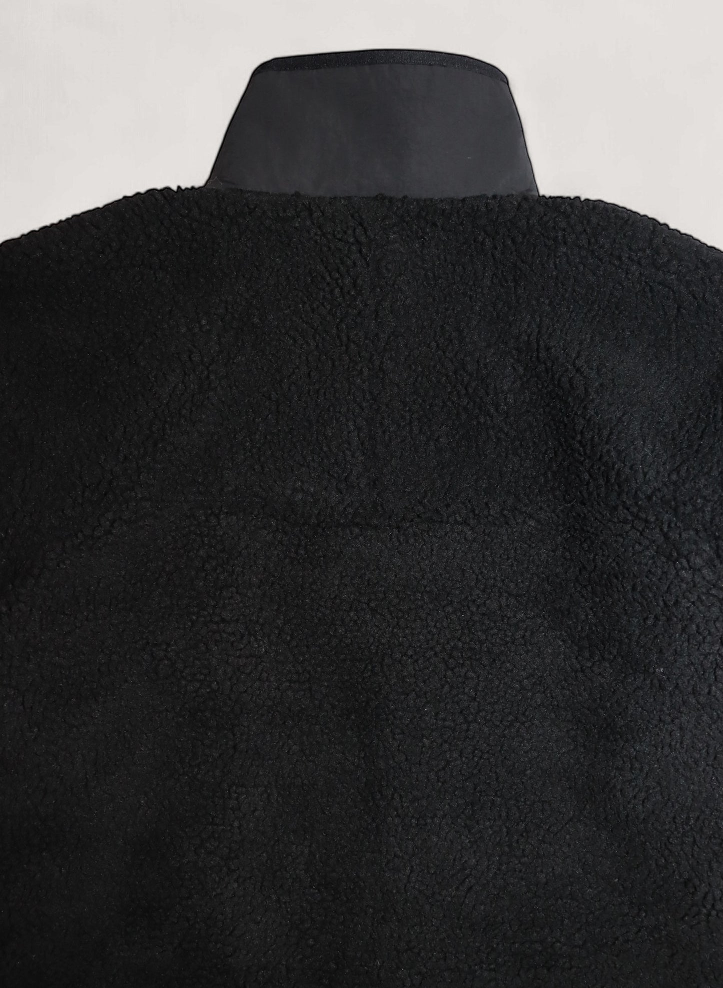 WOODBLOCK SCRIPT LOGO FELT PATCHED FLEECE JACKET BLACK (WB-24AW-016)