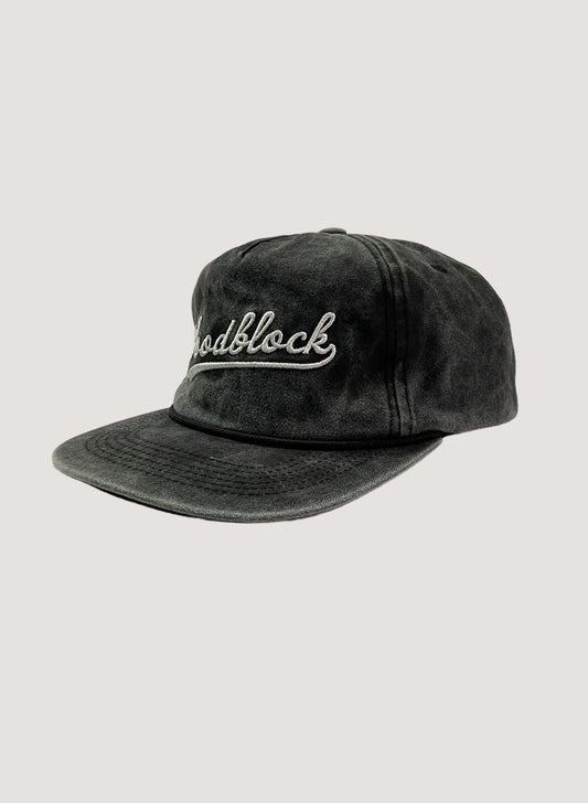 WOODBLOCK SCRIPT LOGO SNAP BACK CAP PIGMENT BLACK(WB-24SS-069)