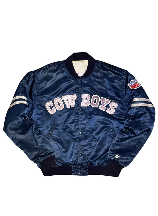(SUP-839) STARTER NFL DALLAS COWBOYS NYLON QUILTING STADIUM JACKET "BORO" - XL - MADE IN U.S.A.
