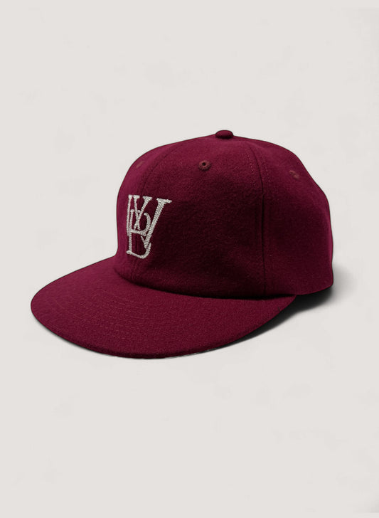 WOODBLOCK CLASSIC WB LOGO WOOL CAP BURGUNDY/WHITE(WB-CL-002)