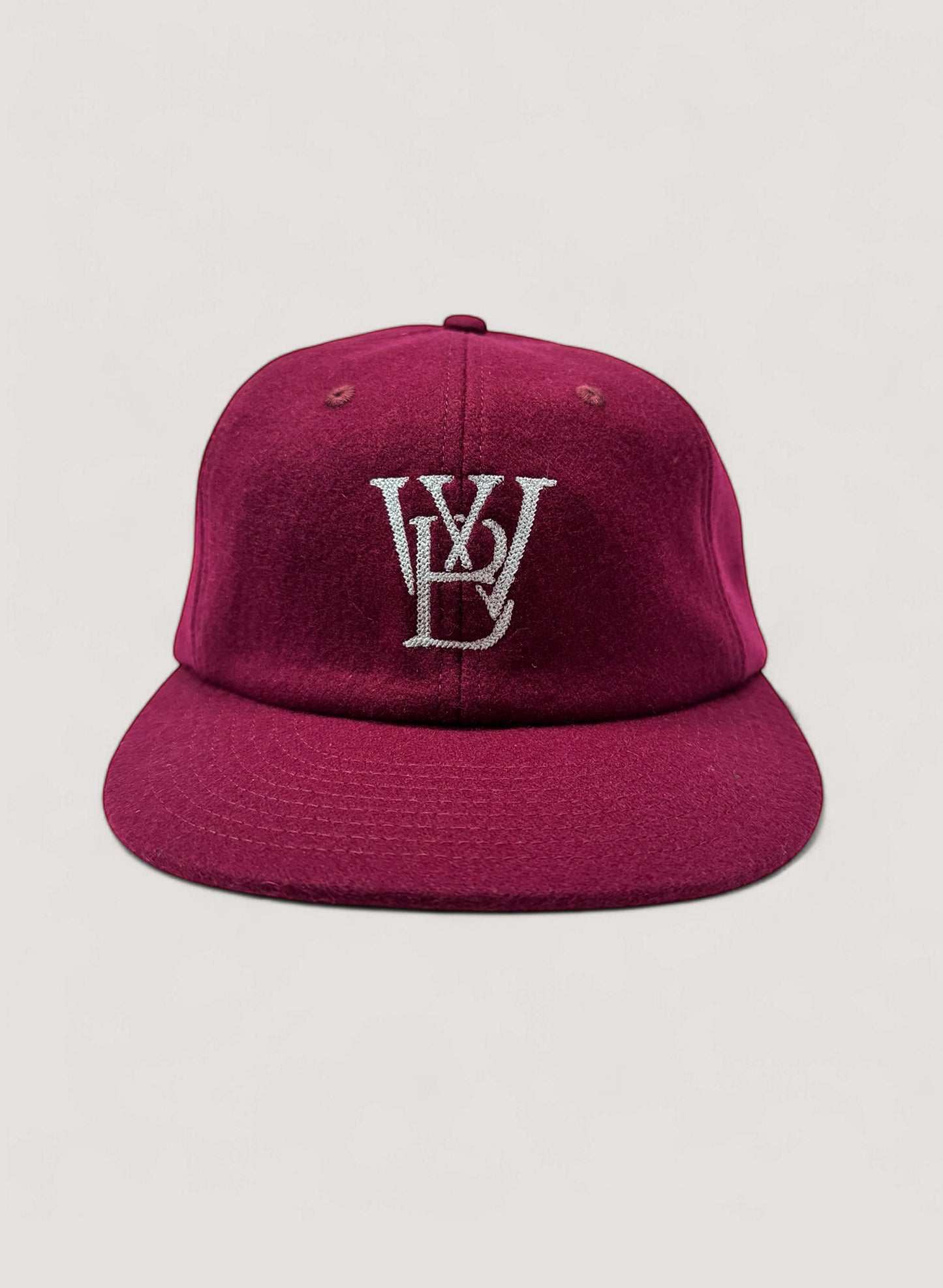 WOODBLOCK CLASSIC WB LOGO WOOL CAP BURGUNDY/WHITE(WB-CL-002)