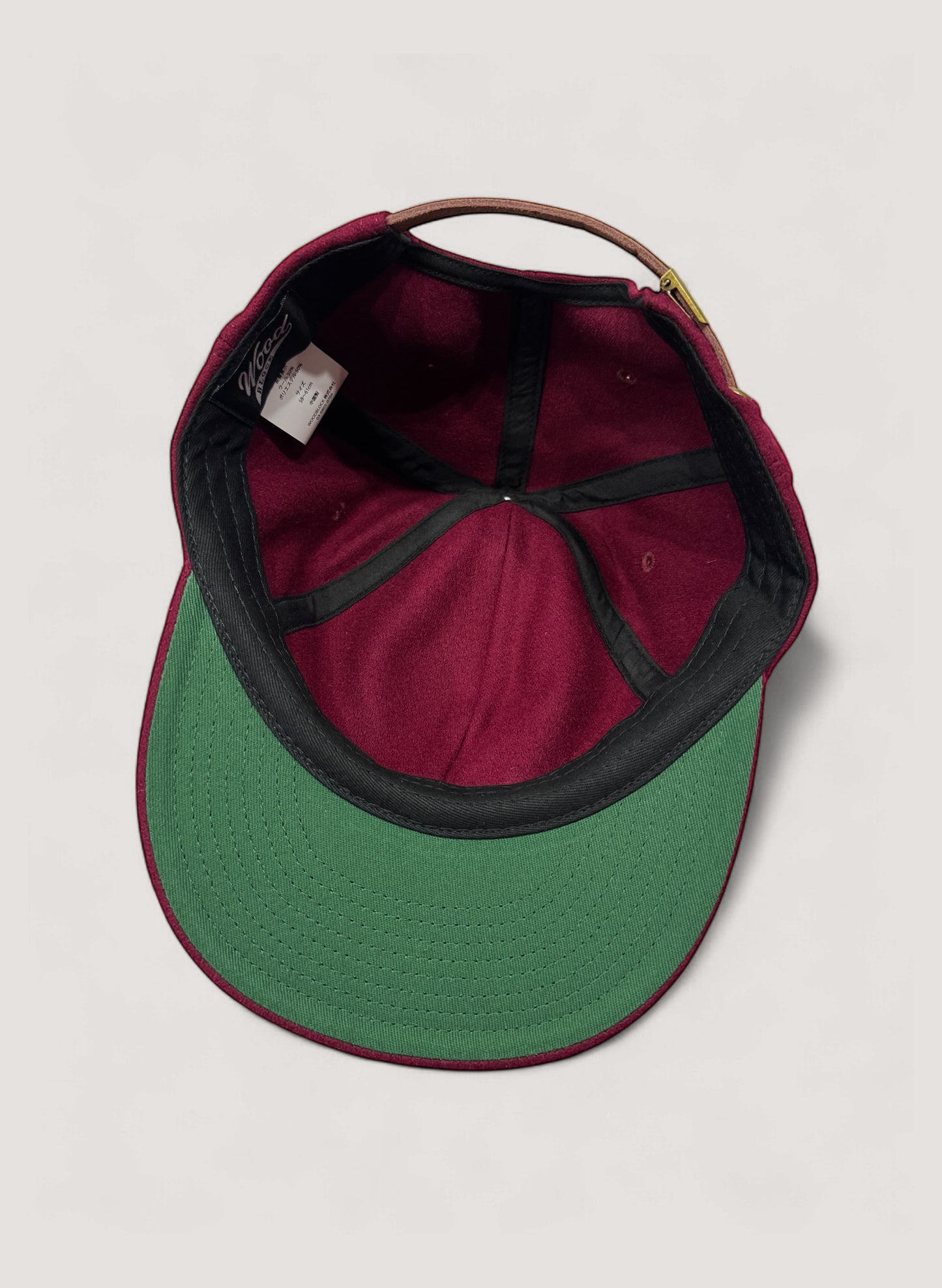 WOODBLOCK CLASSIC WB LOGO WOOL CAP BURGUNDY/WHITE(WB-CL-002)