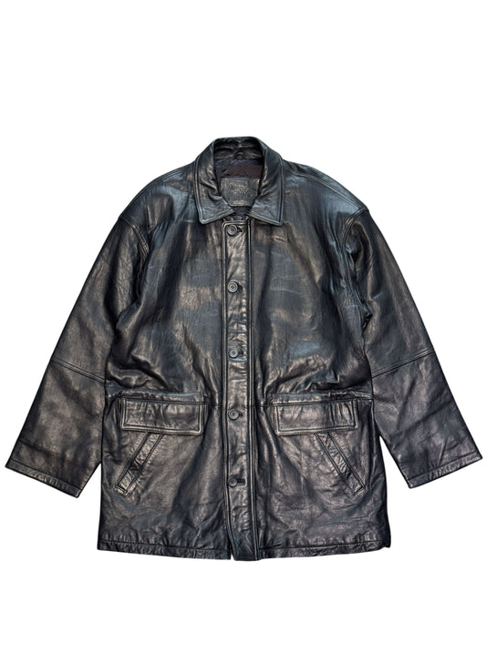 (SUP-560) W DOPIO LEATHER QUILTING HALF COAT