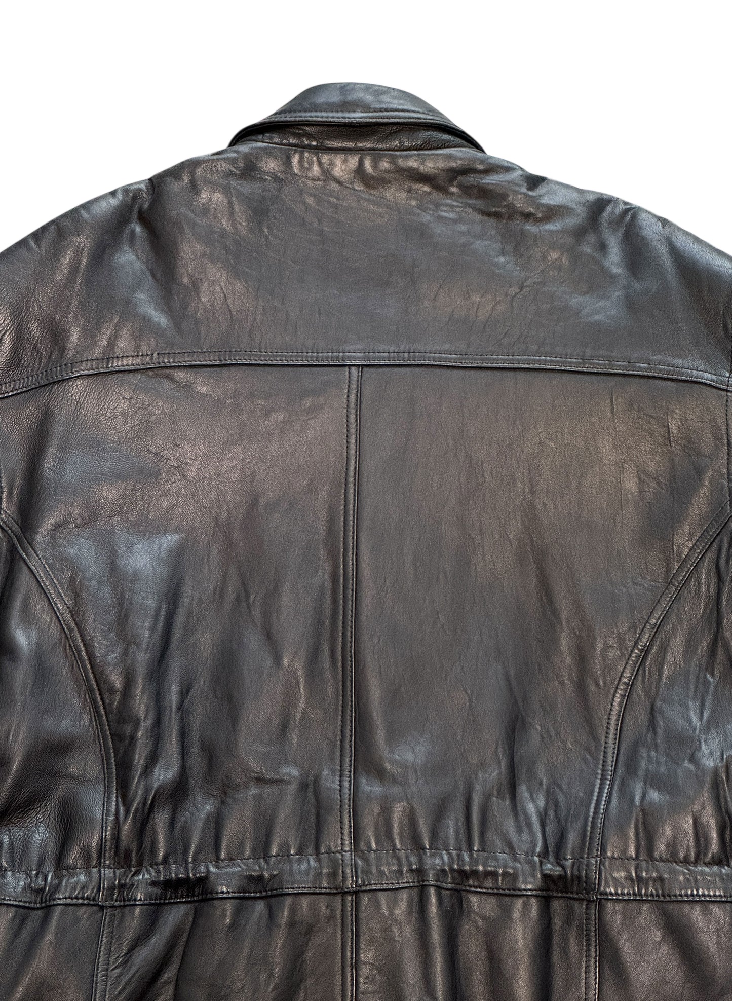 (SUP-560) W DOPIO LEATHER QUILTING HALF COAT