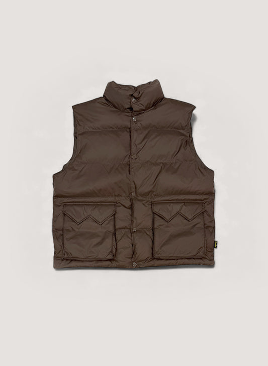 WOODBLOCK W FLAP DOWN VEST BROWN (WB-25AW-013)