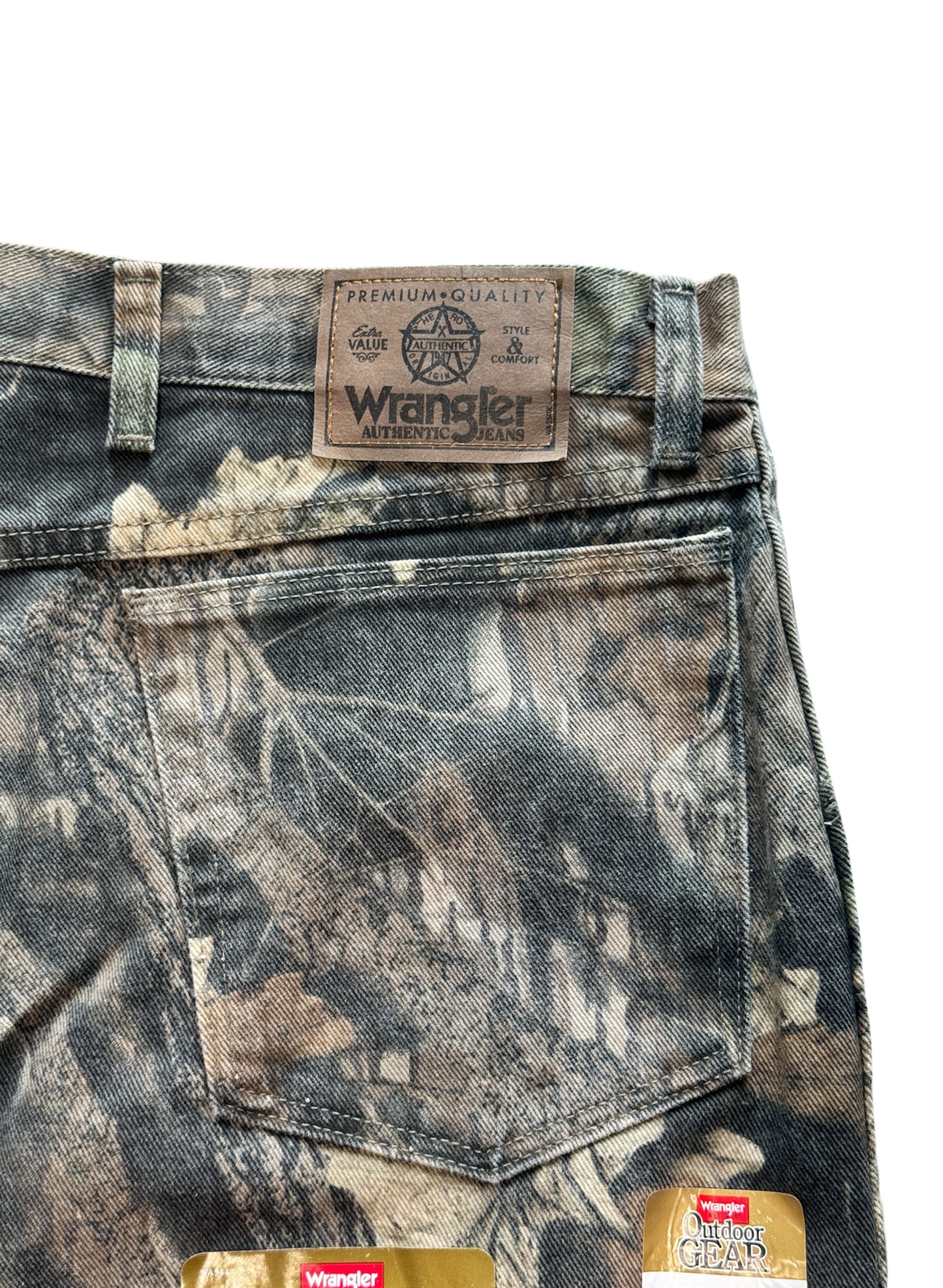 (SUP-413) DEADSTOCK Wrangler REAL TREE CAMO DOUBLE KNEE PANTS - MADE IN U.S.A. (w40)