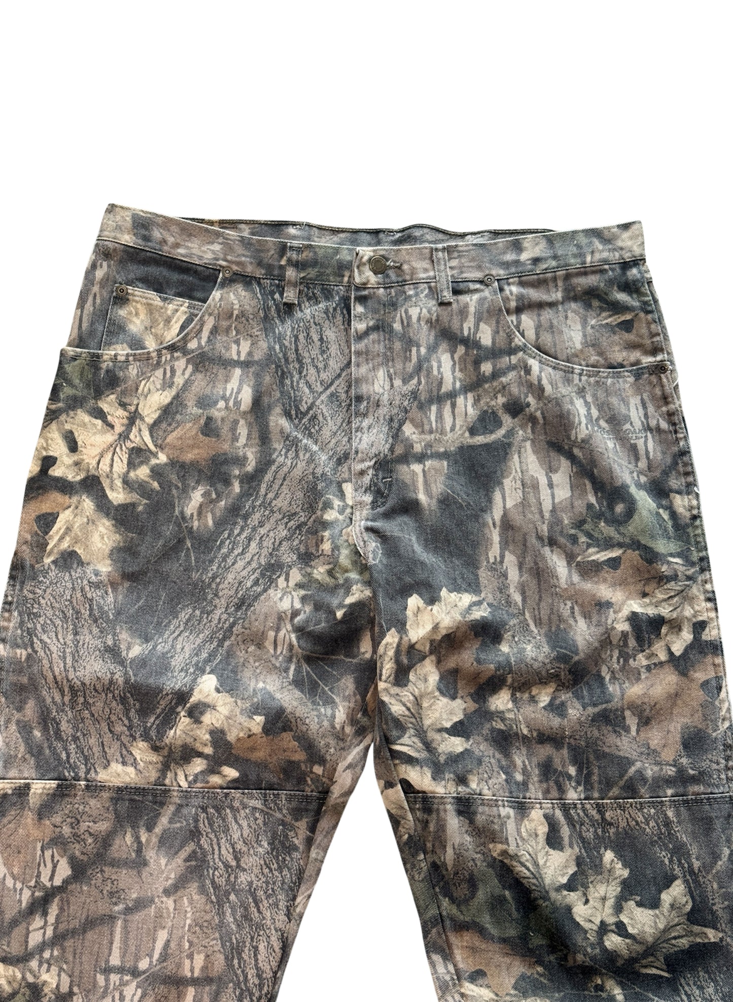 (SUP-413) DEADSTOCK Wrangler REAL TREE CAMO DOUBLE KNEE PANTS - MADE IN U.S.A. (w40)