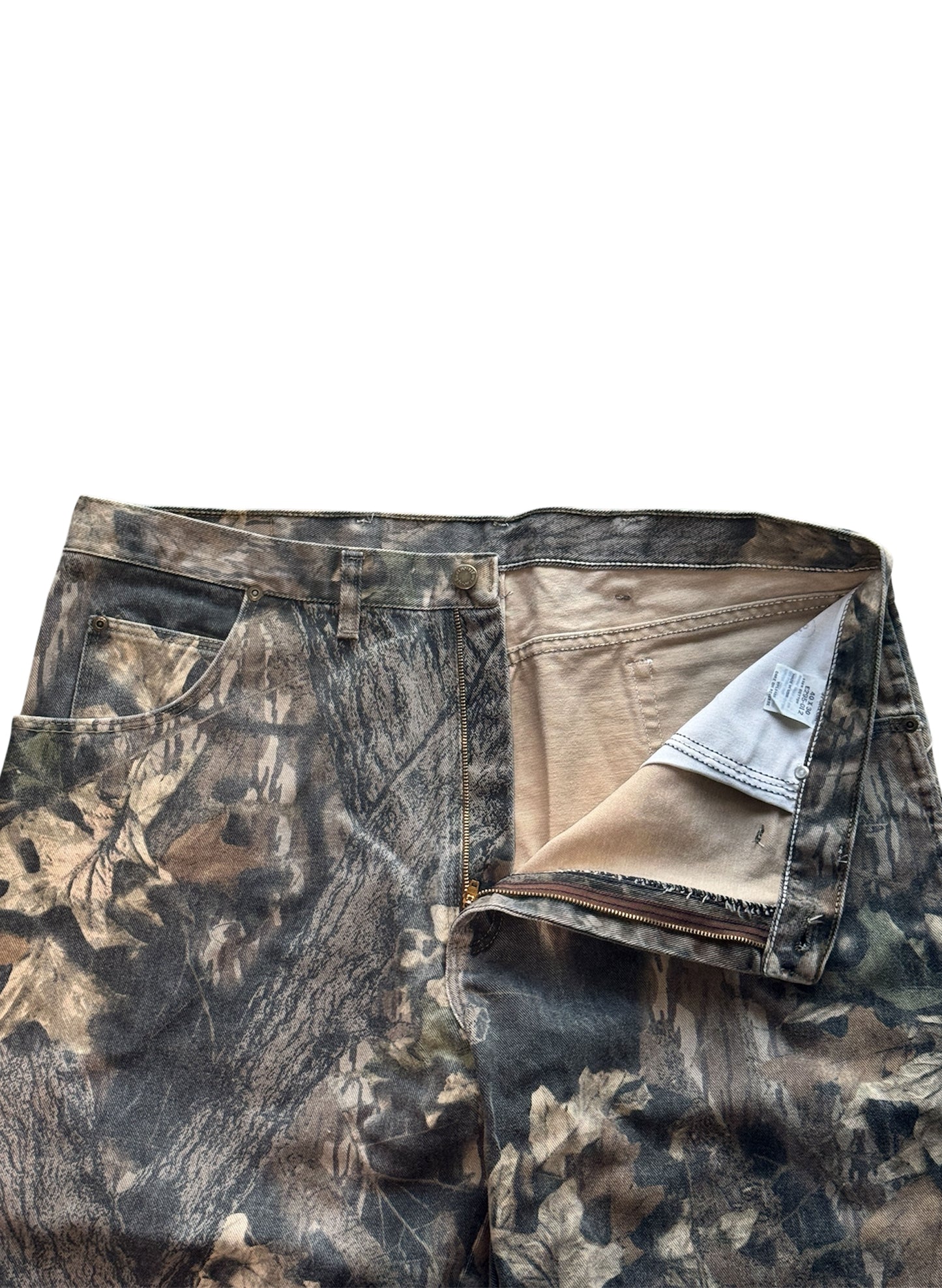 (SUP-413) DEADSTOCK Wrangler REAL TREE CAMO DOUBLE KNEE PANTS - MADE IN U.S.A. (w40)