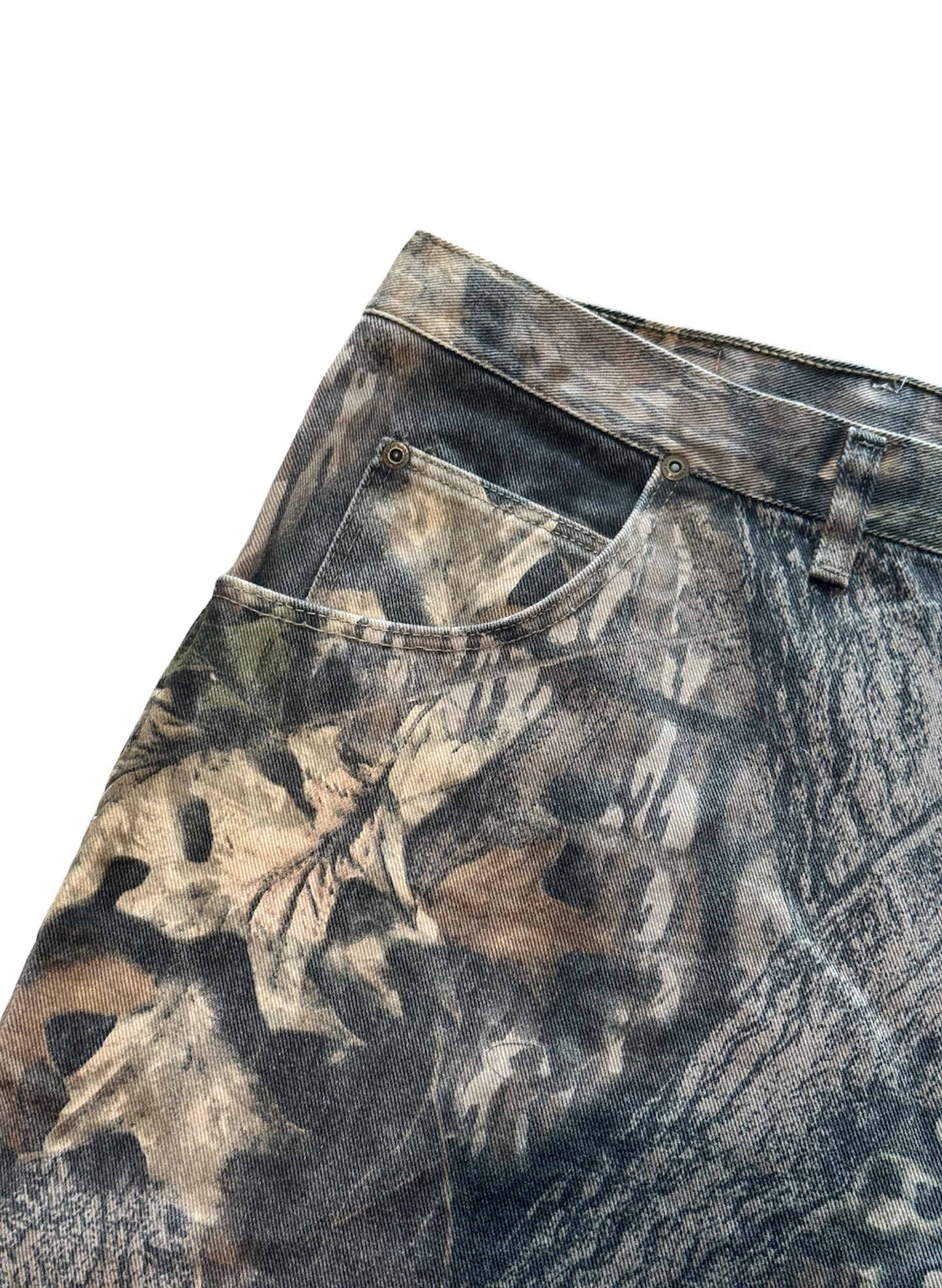 (SUP-413) DEADSTOCK Wrangler REAL TREE CAMO DOUBLE KNEE PANTS - MADE IN U.S.A. (w40)