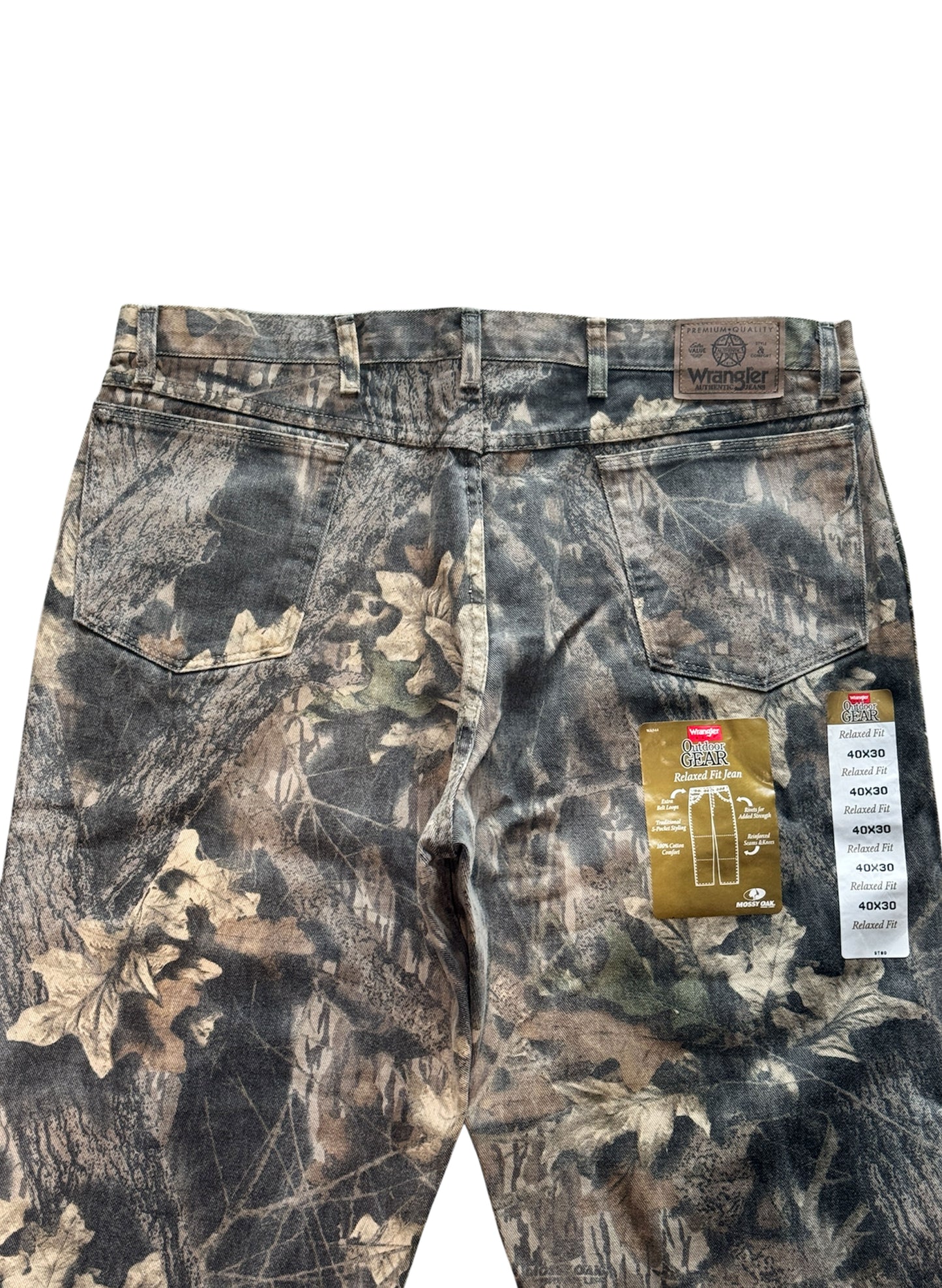 (SUP-413) DEADSTOCK Wrangler REAL TREE CAMO DOUBLE KNEE PANTS - MADE IN U.S.A. (w40)