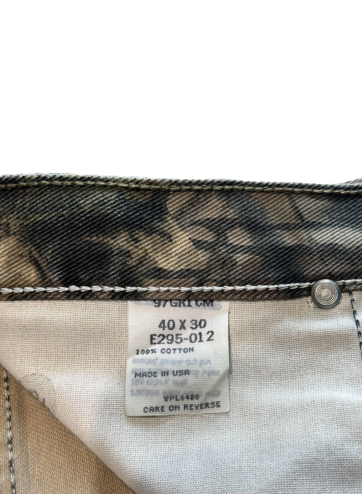 (SUP-413) DEADSTOCK Wrangler REAL TREE CAMO DOUBLE KNEE PANTS - MADE IN U.S.A. (w40)