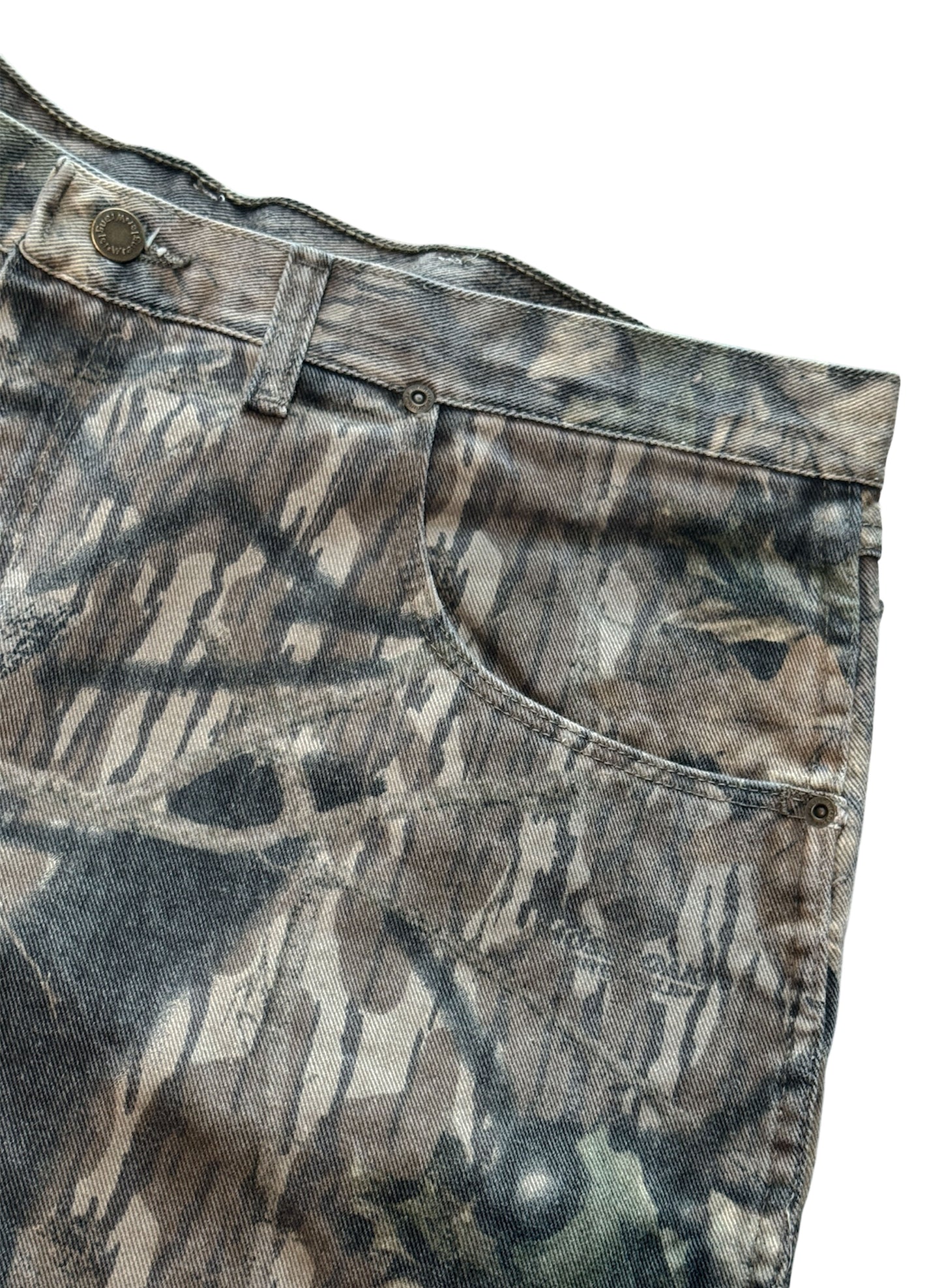 (SUP-413) DEADSTOCK Wrangler REAL TREE CAMO DOUBLE KNEE PANTS - MADE IN U.S.A. (w40)