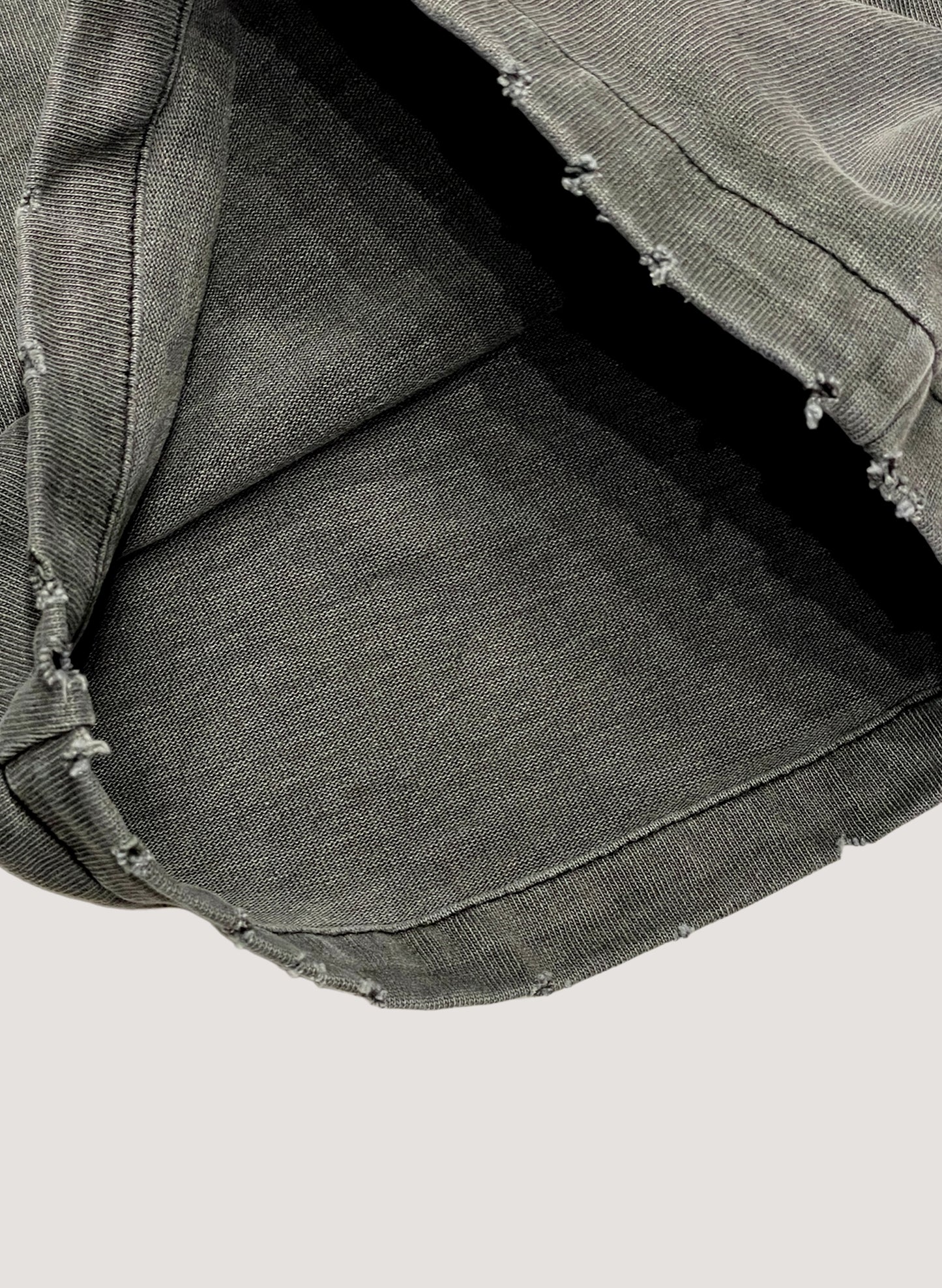 (WB-24SS-059) WOODBLOCK CUSTOMIZED EMBROIDERY & DISTRESSED EFFECT PIGMENT SHORTS BLACK