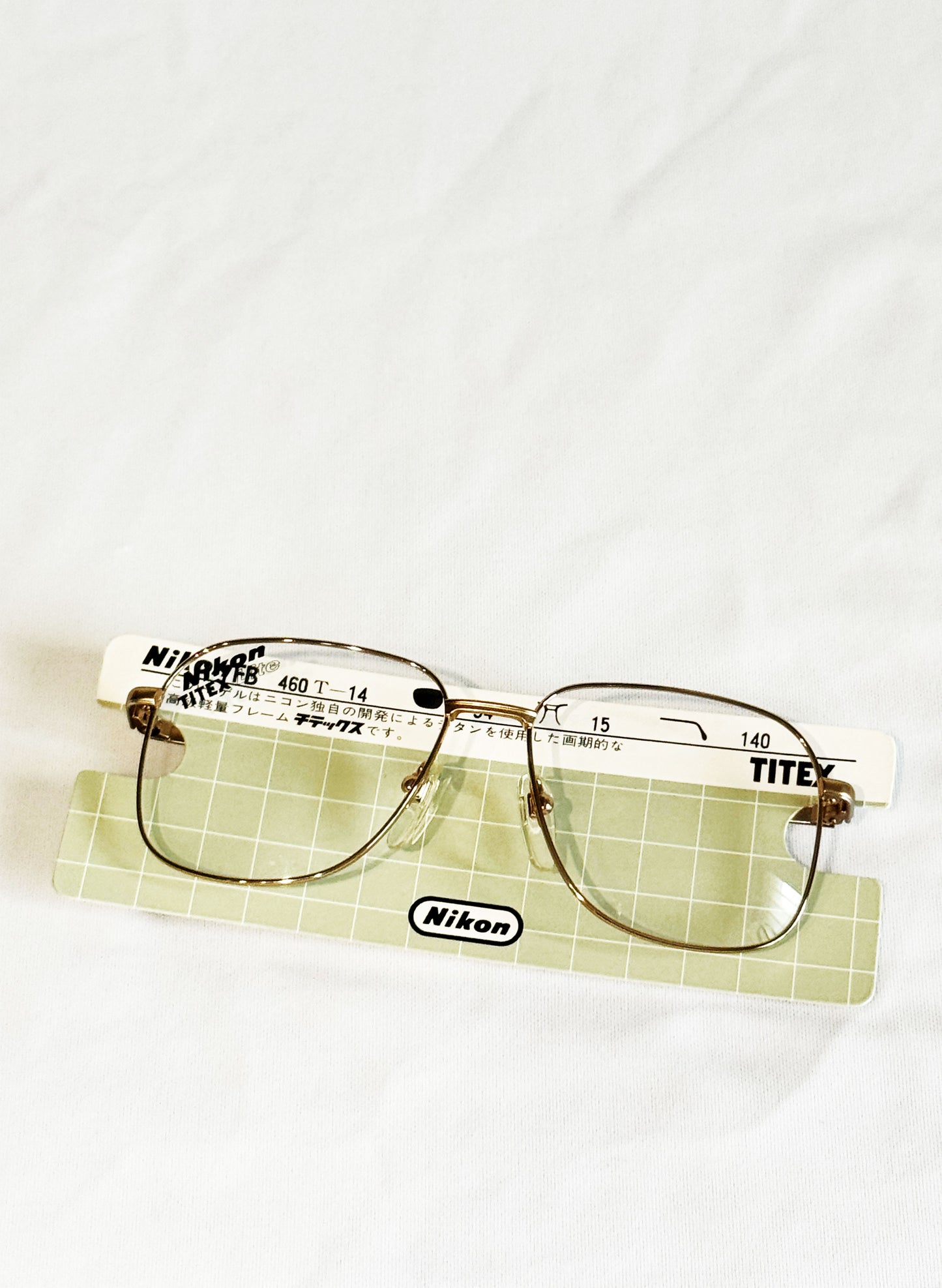 (SUP-415) 90s DEADSTOCK GOLD FRAME GLASSES Nikon TITEX Lite Ti-p
