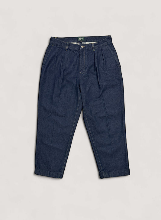 WOODBLOCK 2TUCK DENIM TROUSER DARK INDIGO (WB-25AW-007)