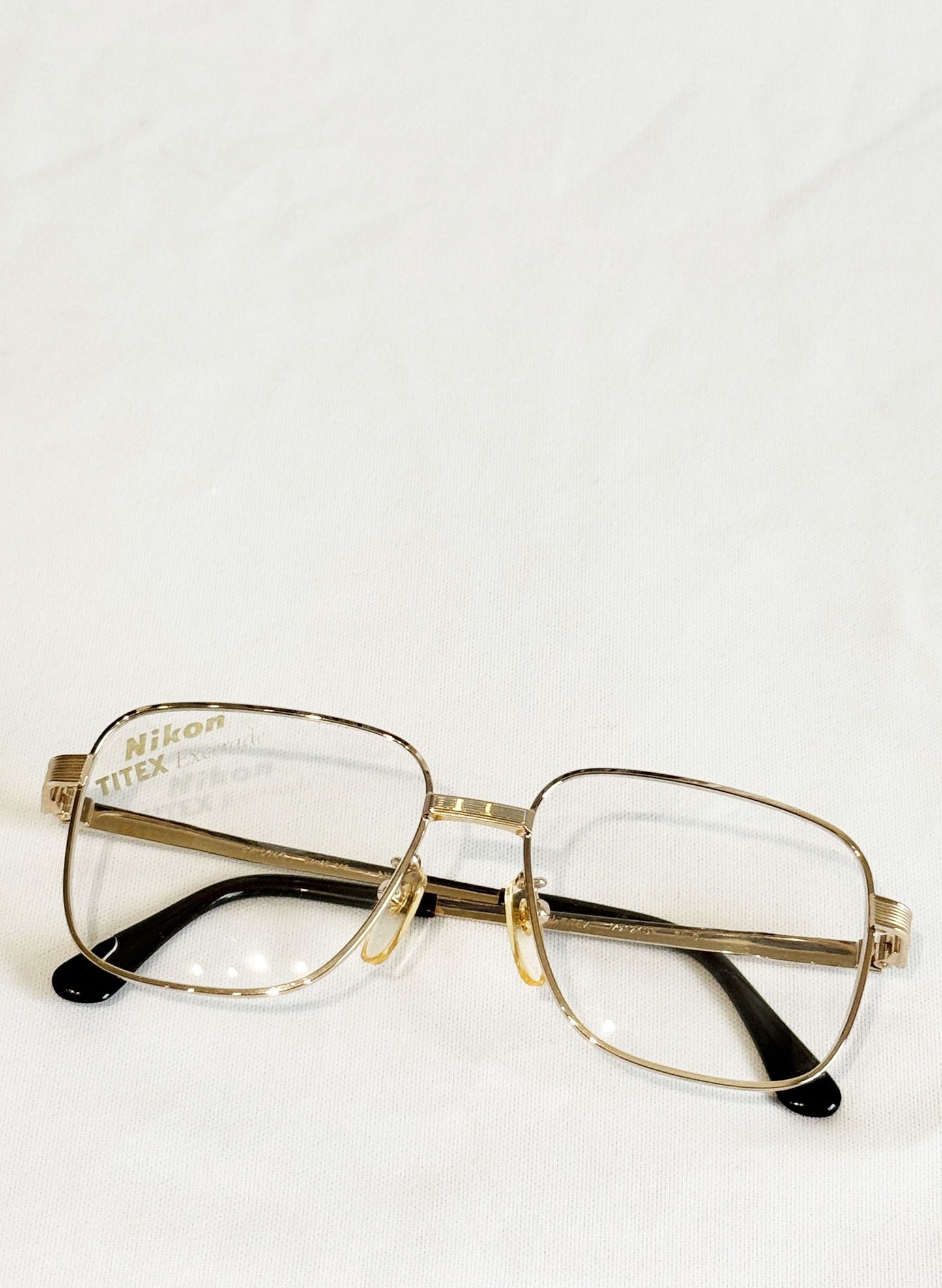 (SUP-414) 90s VINTAGE GOLD FRAME GLASSES Nikon TITEX Excerade 1/12 12KGF Ti-C