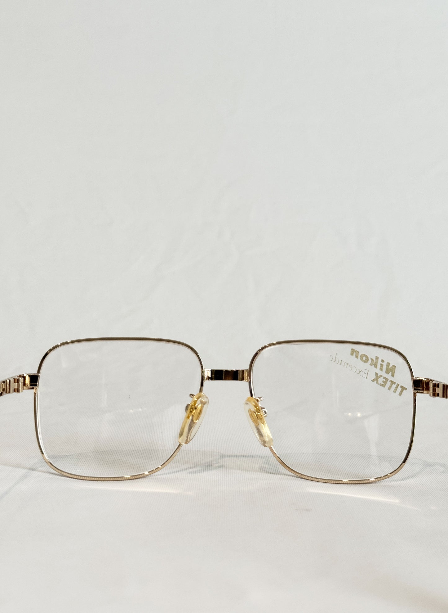(SUP-414) 90s VINTAGE GOLD FRAME GLASSES Nikon TITEX Excerade 1/12 12KGF Ti-C