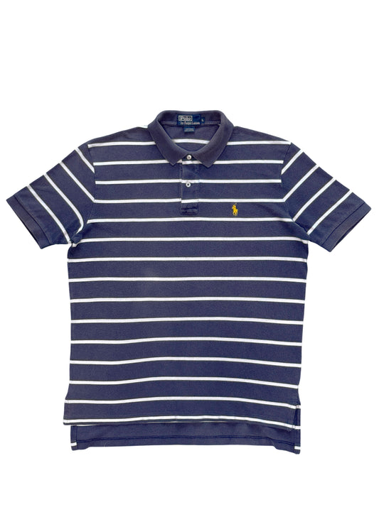 (SUP-681) Polo Ralph Lauren BORDER POLO SHIRT "FADE" - NAVY/WHITE