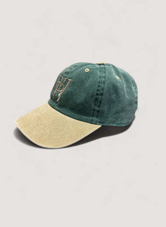 WOODBLOCK WB CLASSIC LOGO CAP PIGMENT DYE GREEN/KHAKI (WB-CL-003)
