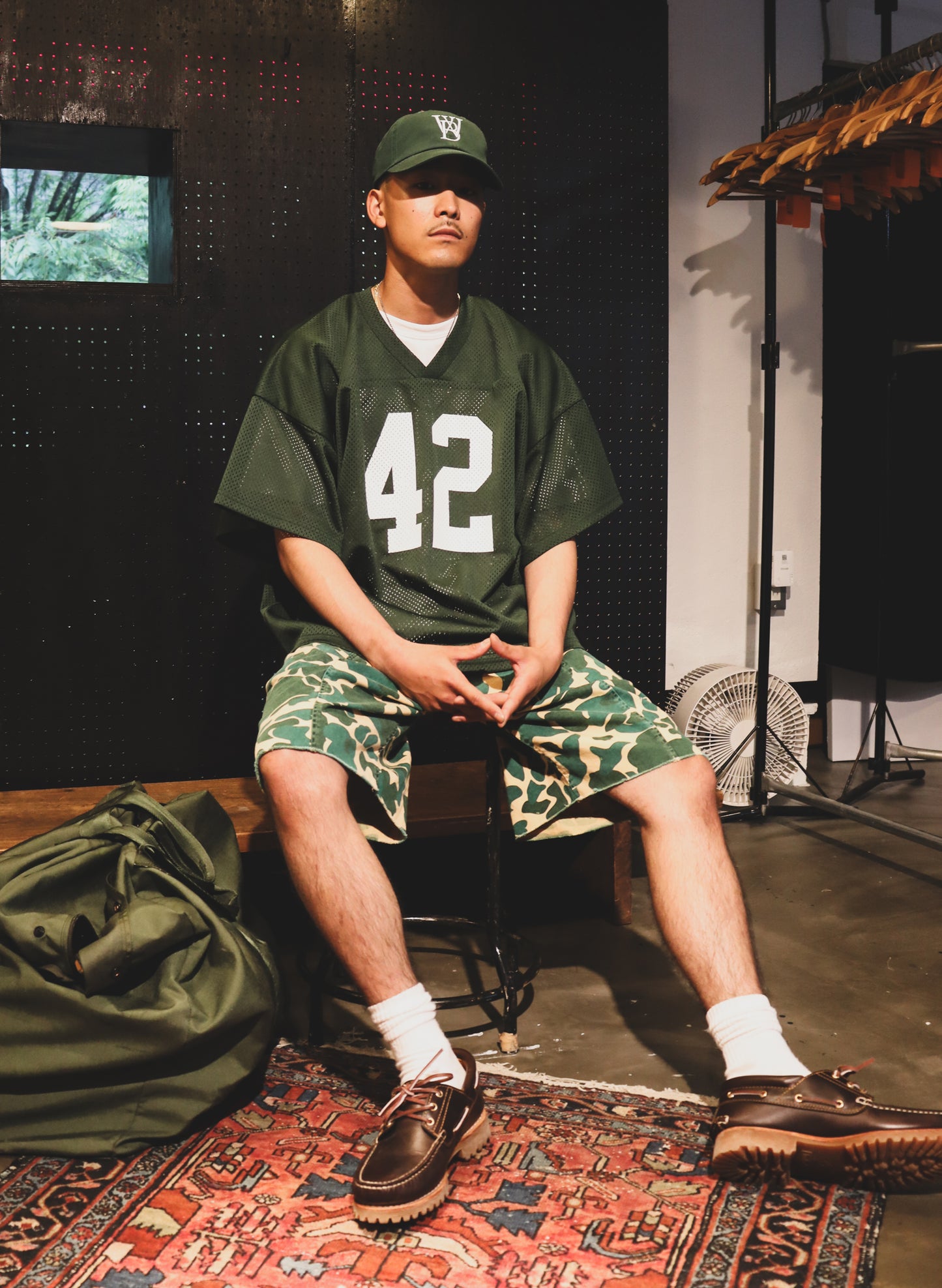 WOODBLOCK 42 MESH FOOTBALL SHIRT GREEN (WB-24SS-071)