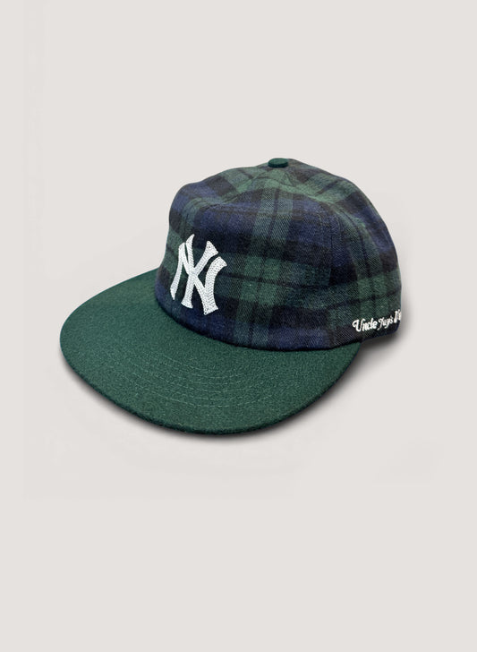 Uncle Jay's Vintage YANKEES FLANNEL BLACK WATCH CAP GREEN CHECK (UNCLE-006)