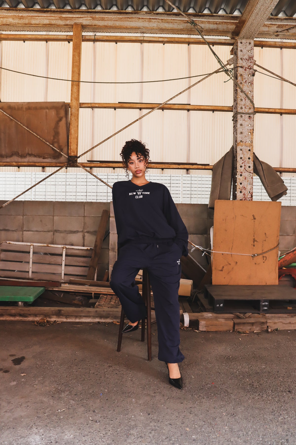 WOODBLOCK x NEW NEW YORK CLUB PULL OVER NYLON JACKET NAVY (WB-26AW-006)