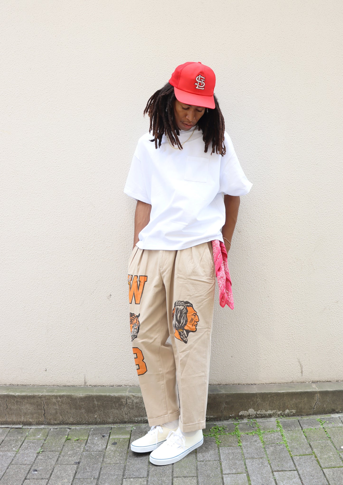 WOODBLOCK S/S WIDE TAPERED SILHOUETTE POCKET T-SHIRT WHITE (WB-25SS-014)