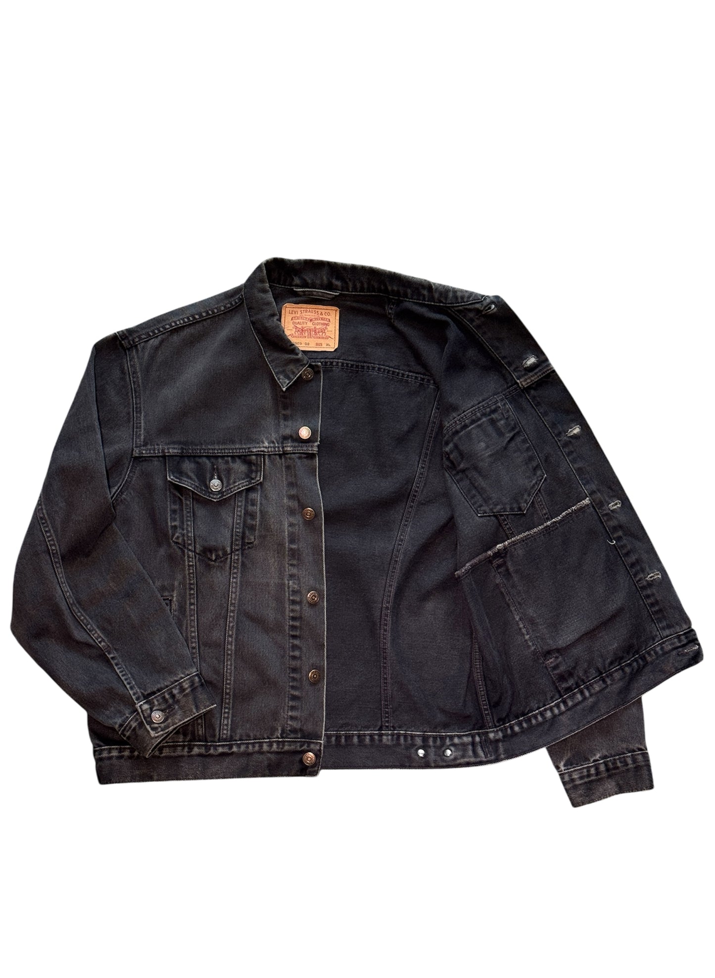 (SUP-314) 90's EURO LEVI'S 70503-02 BLACK DENIM JACKET (XL)