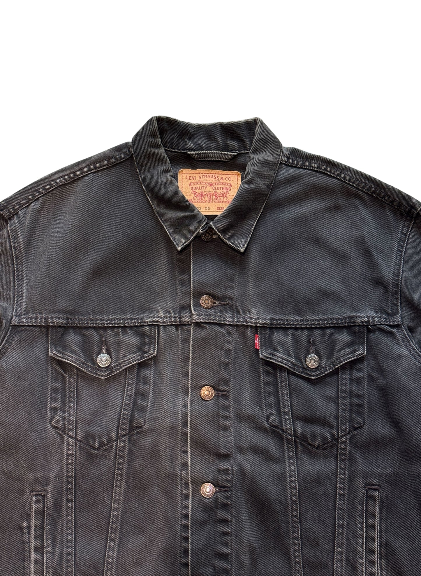 (SUP-314) 90's EURO LEVI'S 70503-02 BLACK DENIM JACKET (XL)