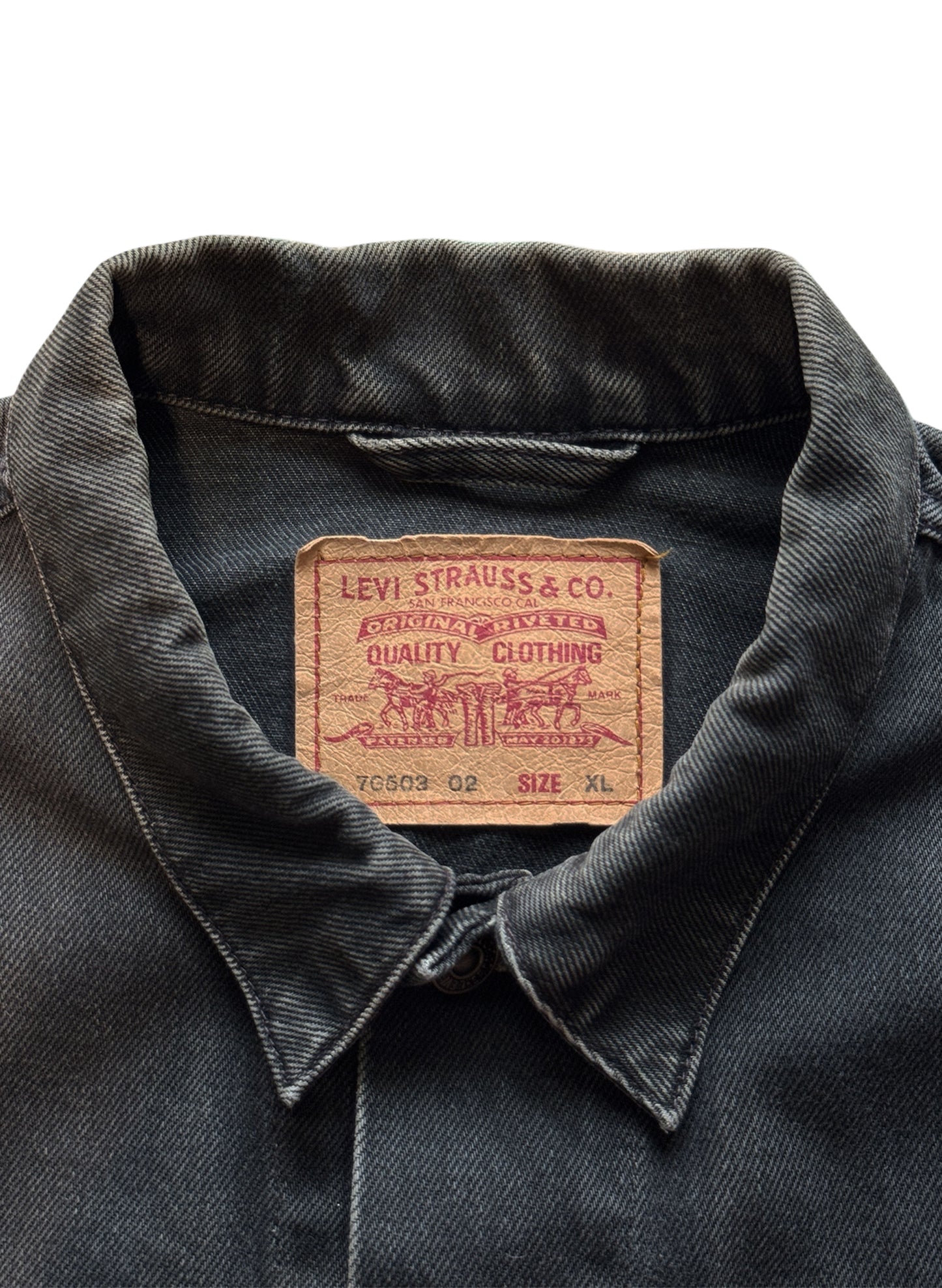 (SUP-314) 90's EURO LEVI'S 70503-02 BLACK DENIM JACKET (XL)