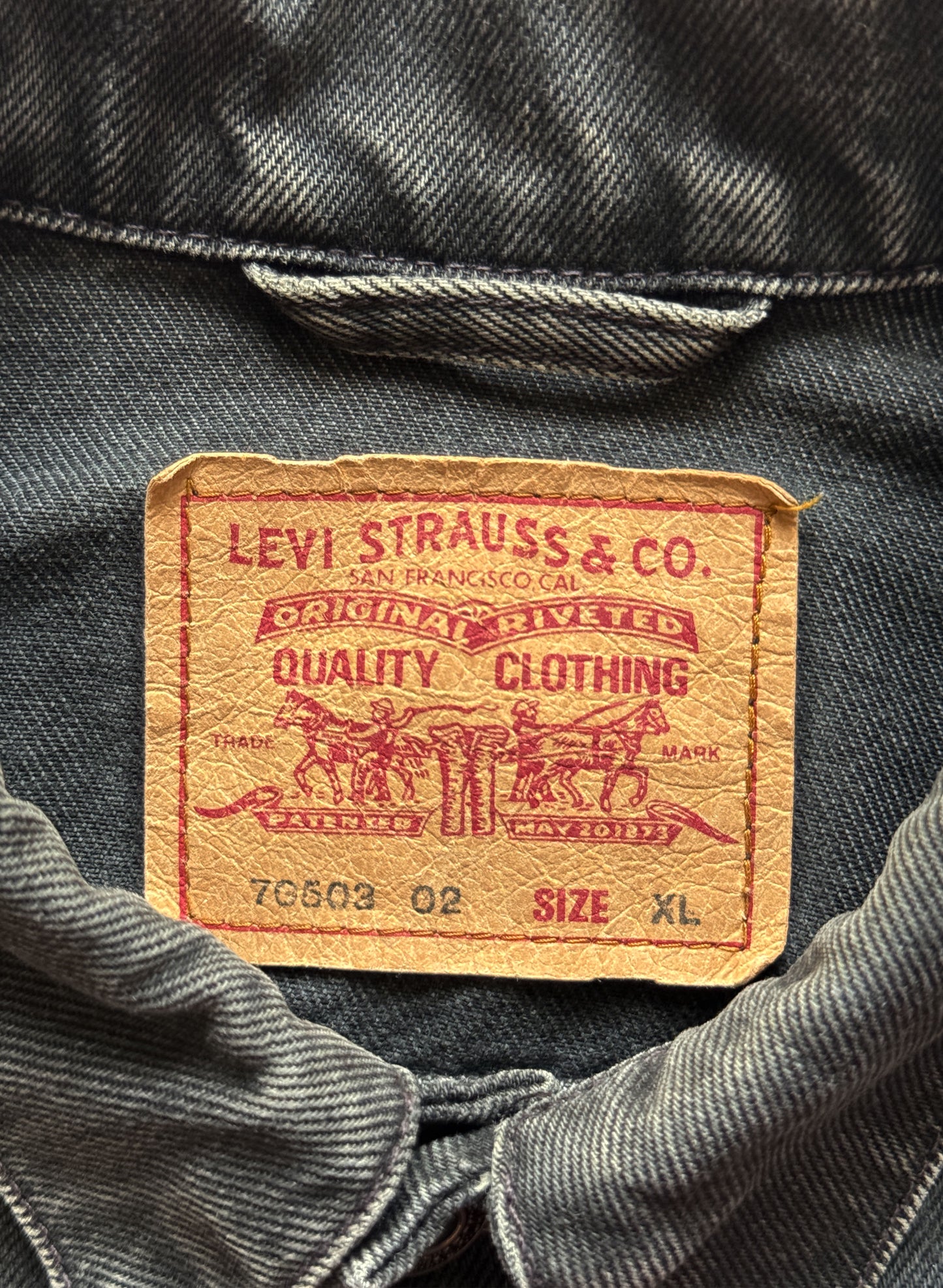 (SUP-314) 90's EURO LEVI'S 70503-02 BLACK DENIM JACKET (XL)