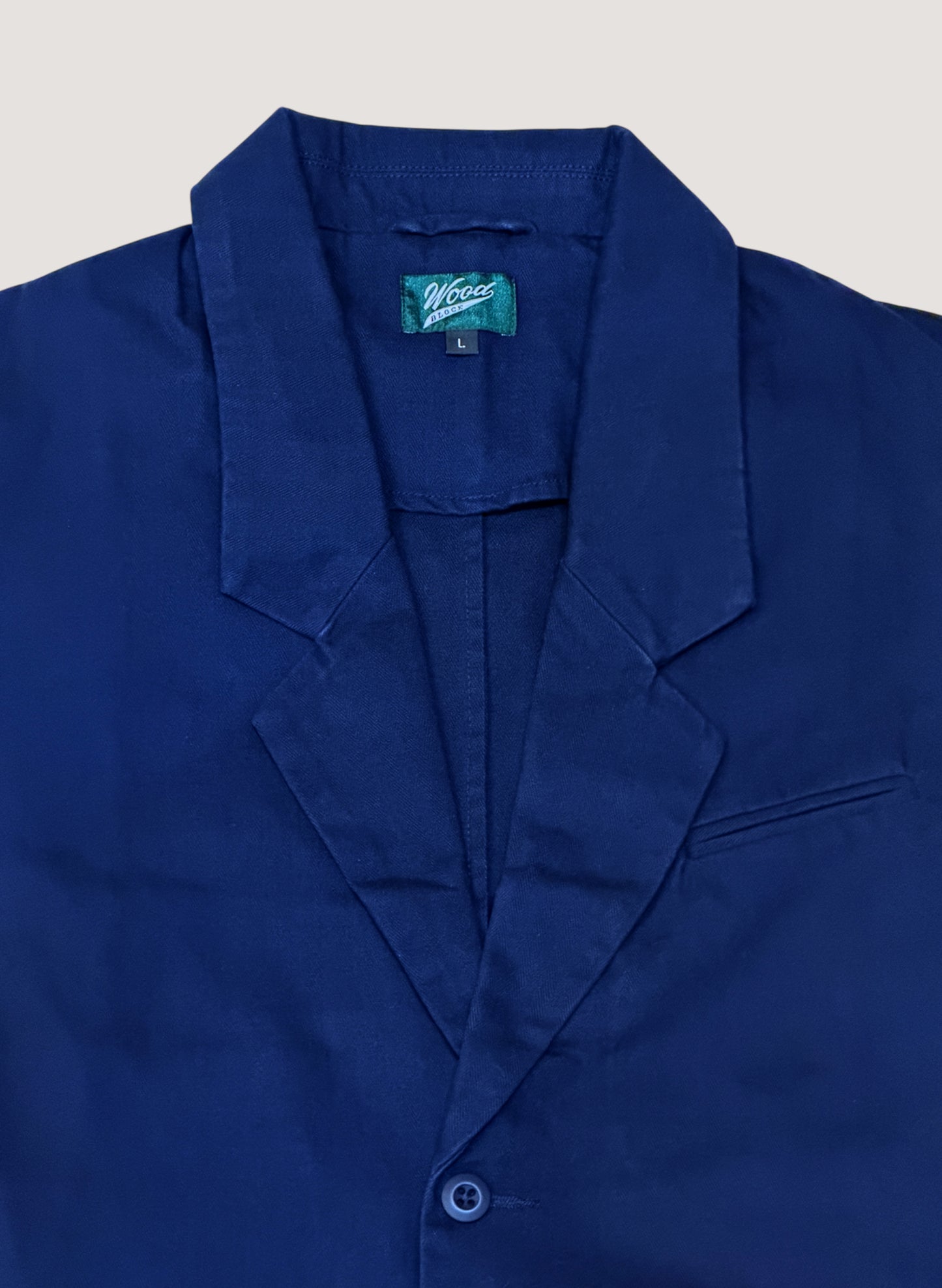 WOODBLOCK HERRINGBONE 2BTN WIDE SLEEVE JACKET NAVY(WB-25AW-004)