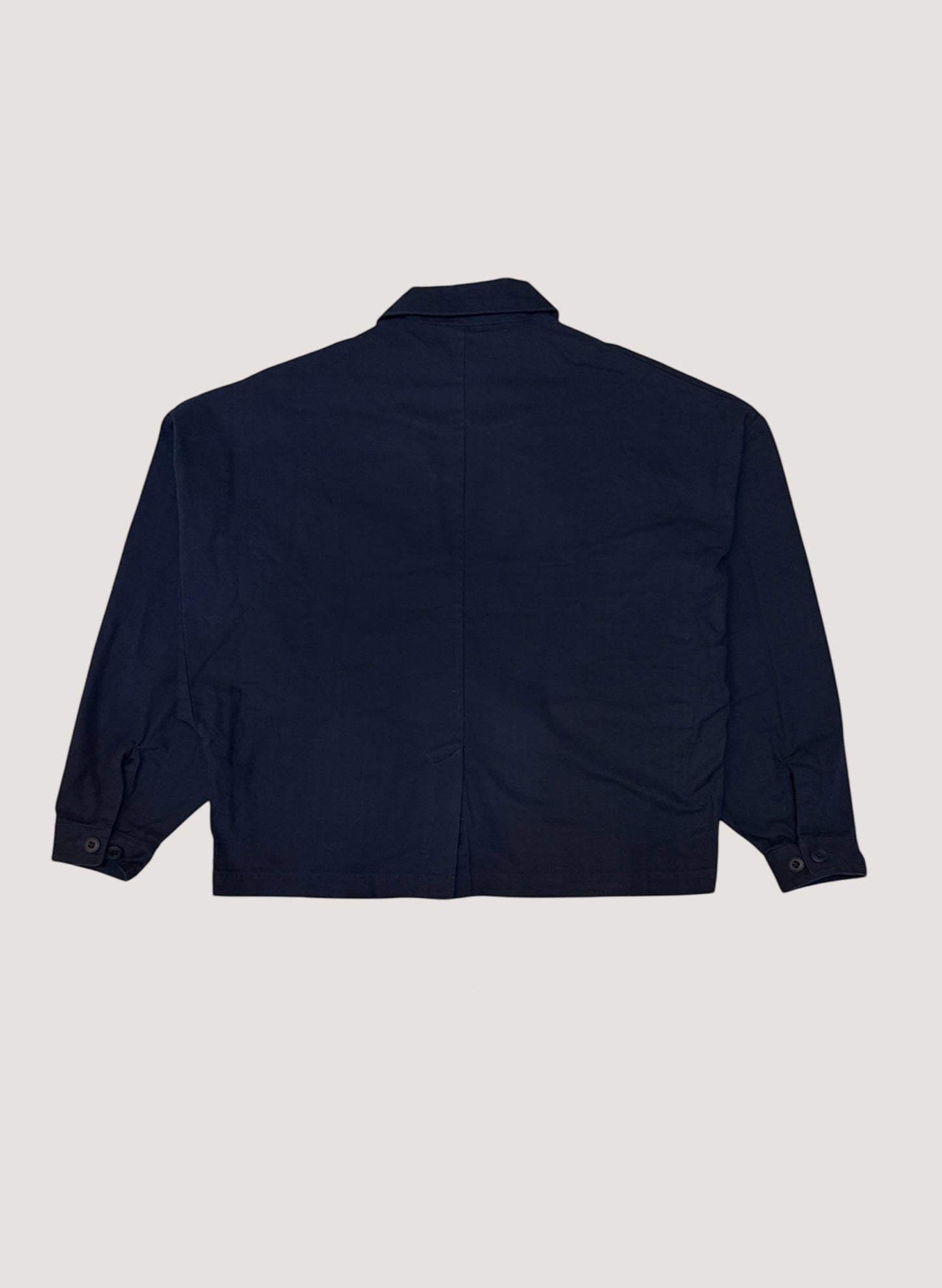 WOODBLOCK HERRINGBONE 2BTN WIDE SLEEVE JACKET NAVY(WB-25AW-004)