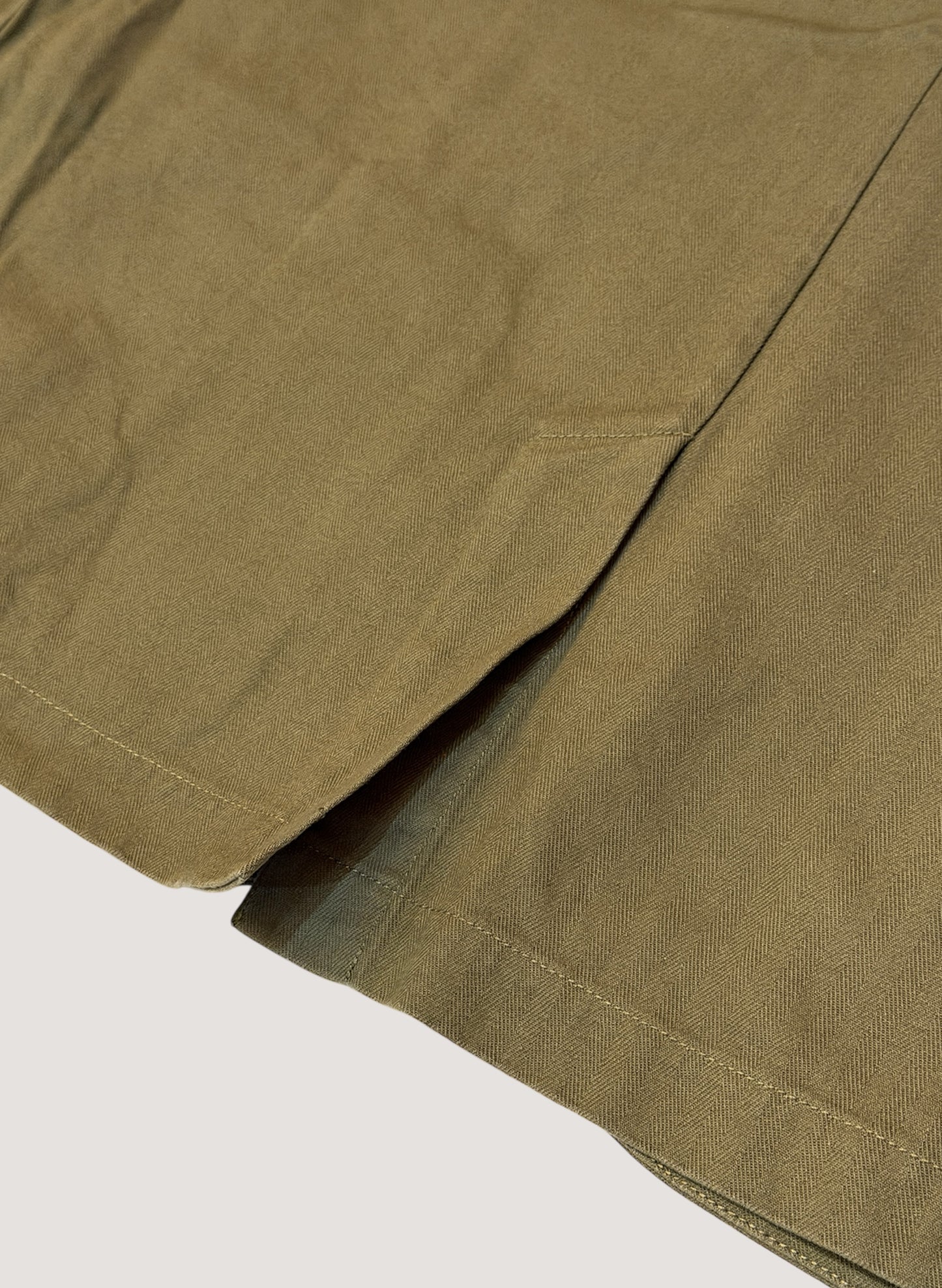 WOODBLOCK HERRINGBONE 2BTN WIDE SLEEVE JACKET OLIVE(WB-25AW-004)