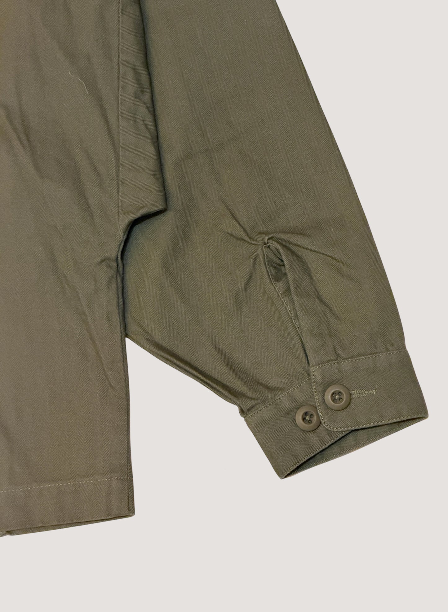 WOODBLOCK HERRINGBONE 2BTN WIDE SLEEVE JACKET OLIVE(WB-25AW-004)