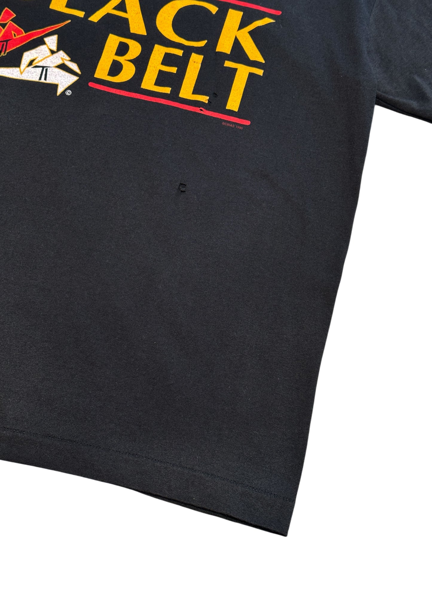 (SUP-398) 90's KARATE BLACK BELT TEE - MADE IN U.S.A. (L)
