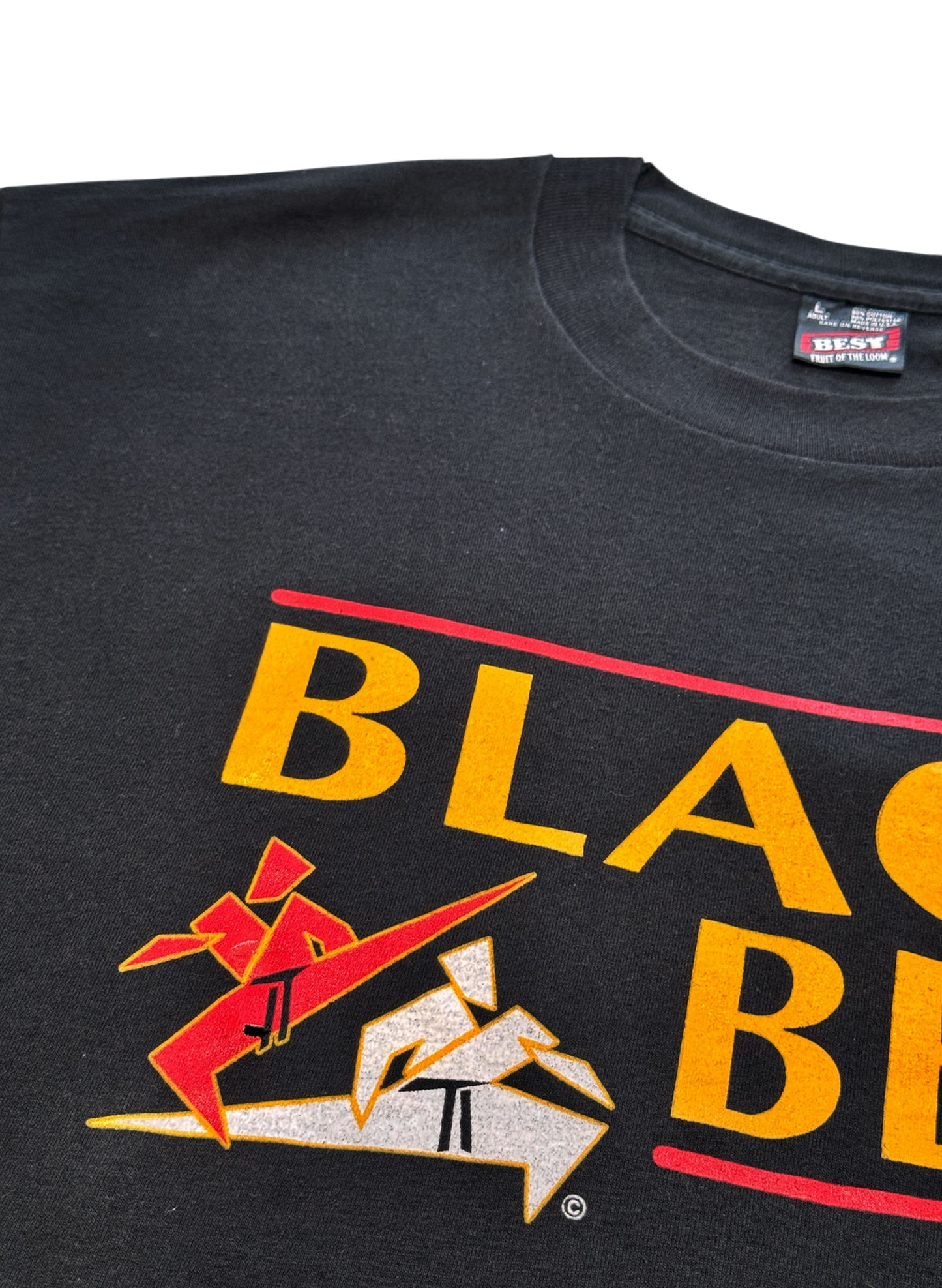 (SUP-398) 90's KARATE BLACK BELT TEE - MADE IN U.S.A. (L)
