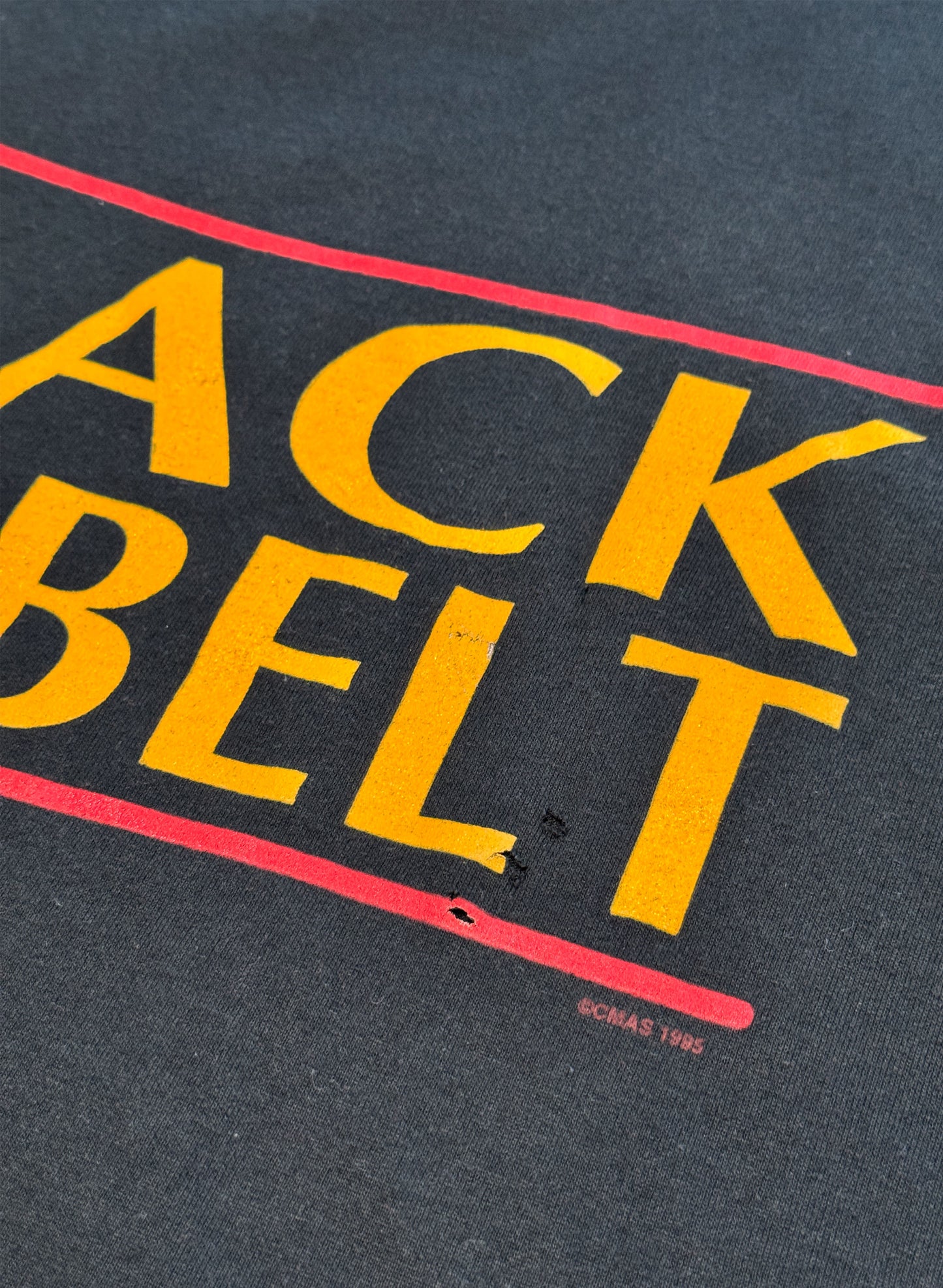 (SUP-398) 90's KARATE BLACK BELT TEE - MADE IN U.S.A. (L)