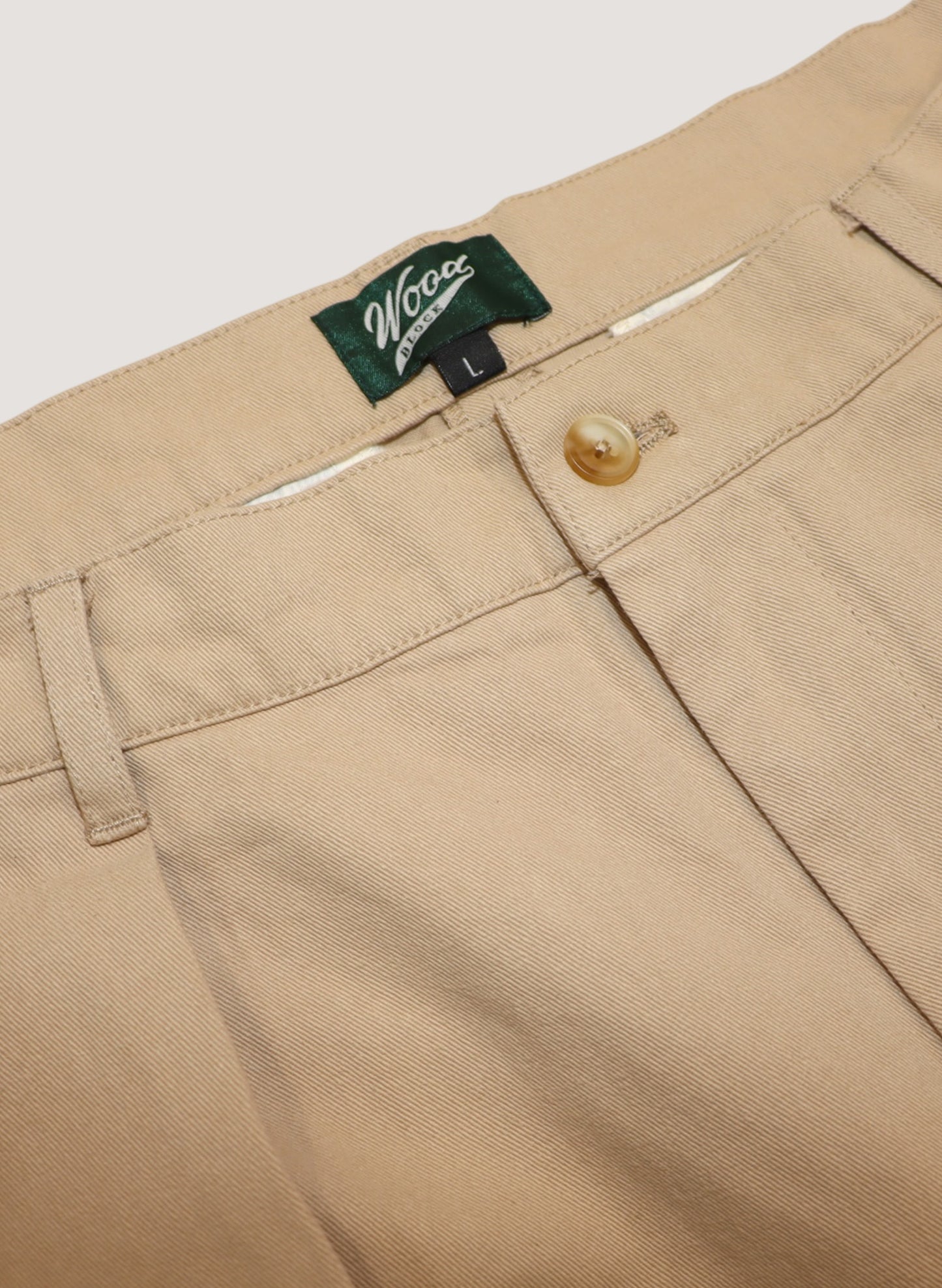 WOODBLOCK 2TUCK CHINO SHORT PANT KHAKI (WB-25SS-013)
