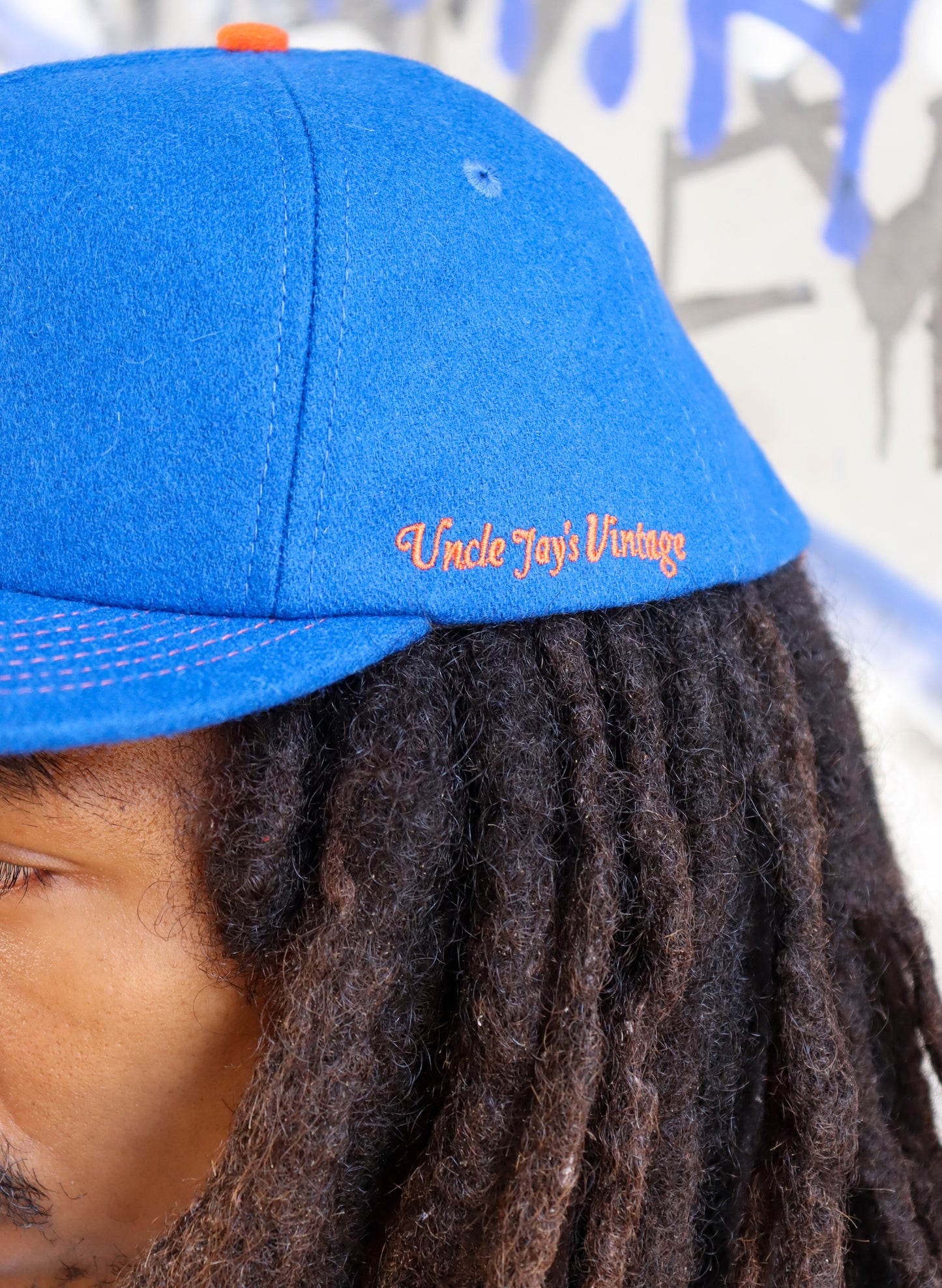 Uncle Jay's Vintage Chainstitch Cap BLUE/ORANGE (UNCLE-001)