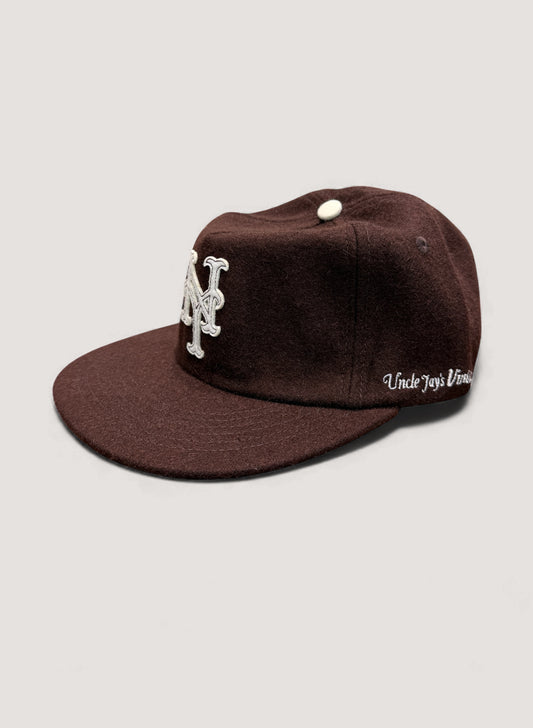 Uncle Jay's Vintage METS FELT PATCH Cap BROWN (UNCLE-003)
