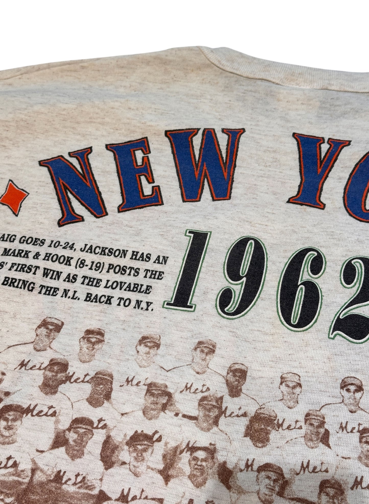 (SUP-287) MLB 1962 NEW YORK METS 3/4 SLEEVE TEE - MADE IN U.S.A. (XL)