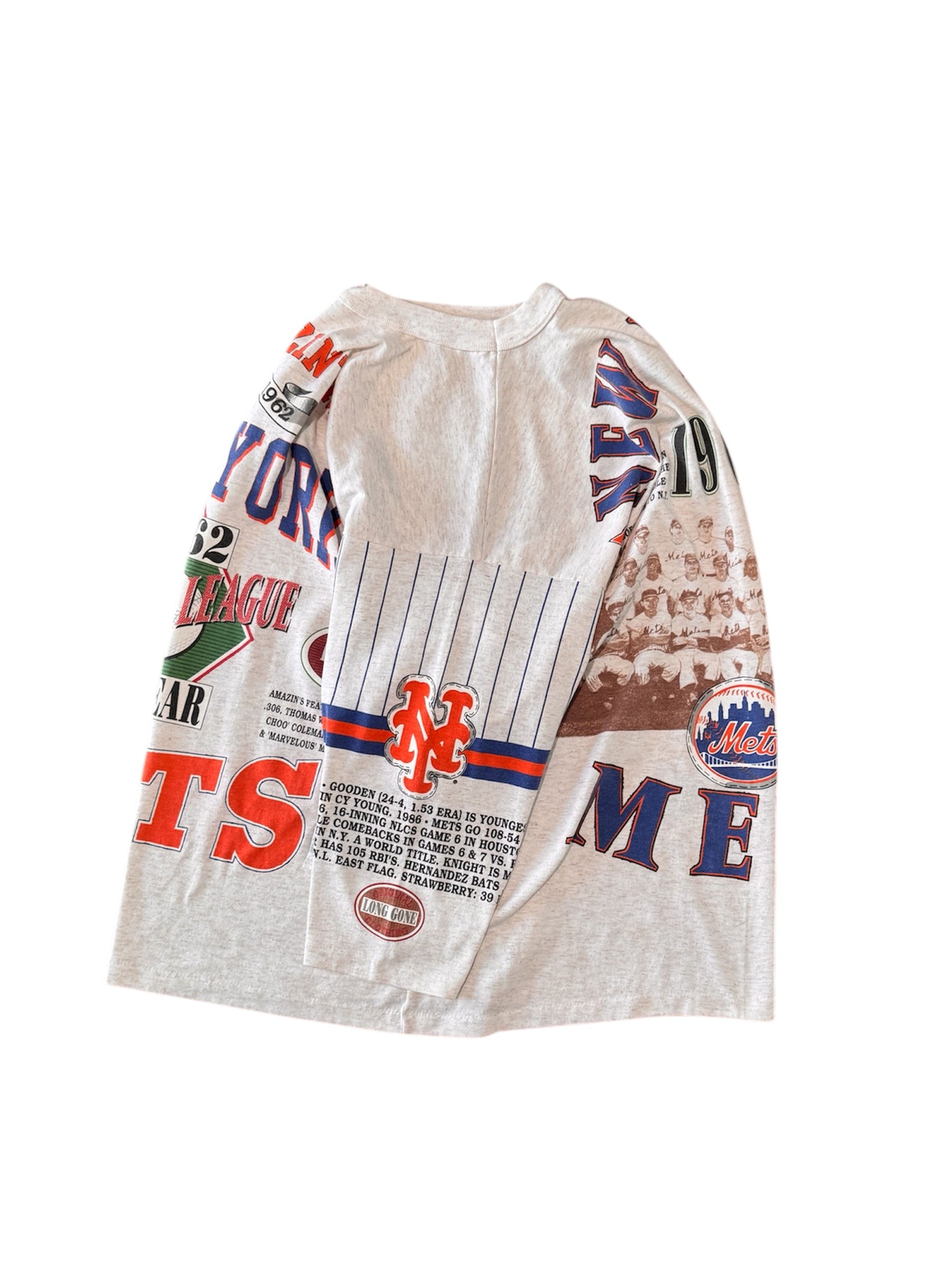 (SUP-287) MLB 1962 NEW YORK METS 3/4 SLEEVE TEE - MADE IN U.S.A. (XL)