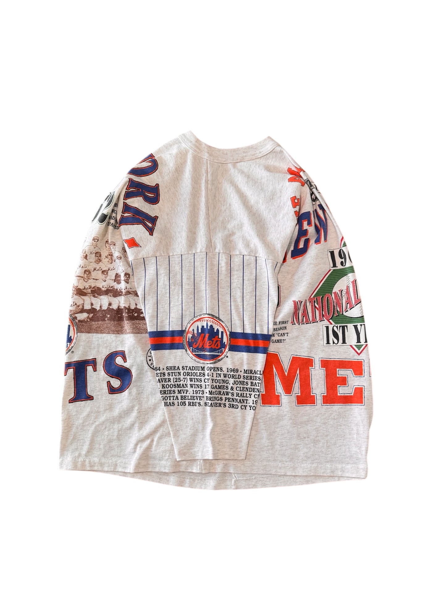 (SUP-287) MLB 1962 NEW YORK METS 3/4 SLEEVE TEE - MADE IN U.S.A. (XL)