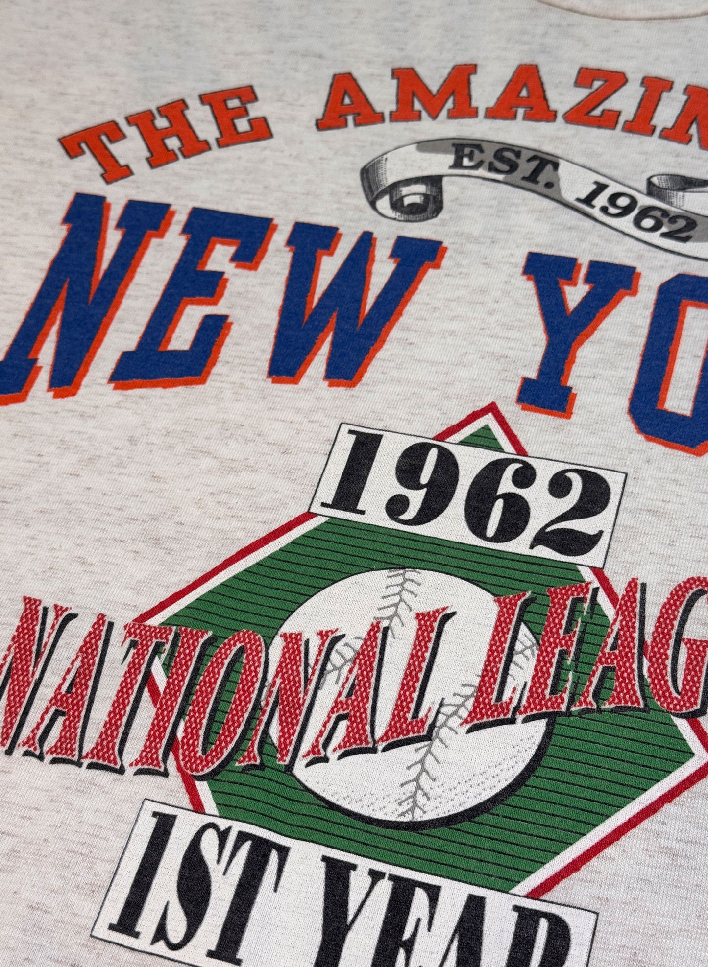 (SUP-287) MLB 1962 NEW YORK METS 3/4 SLEEVE TEE - MADE IN U.S.A. (XL)